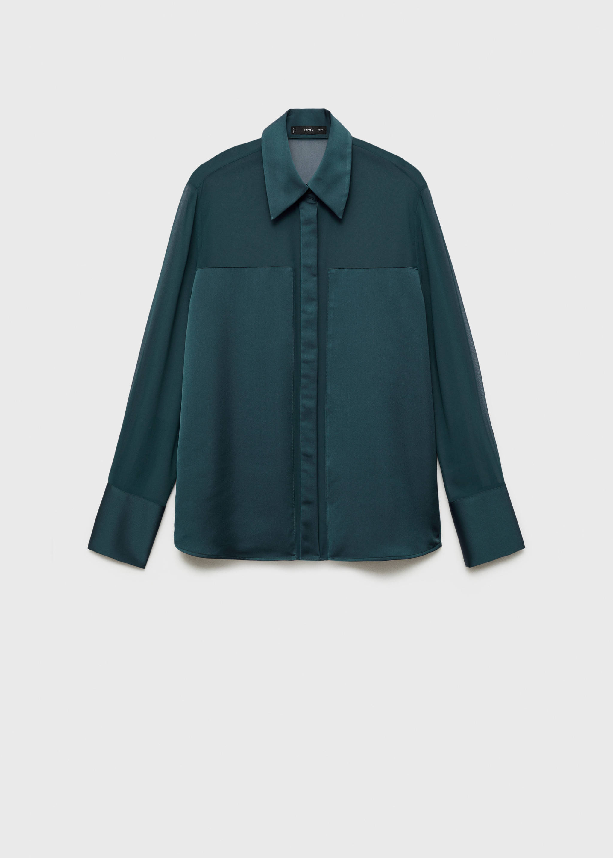 Chiffon shirt with satin panels - Article without model