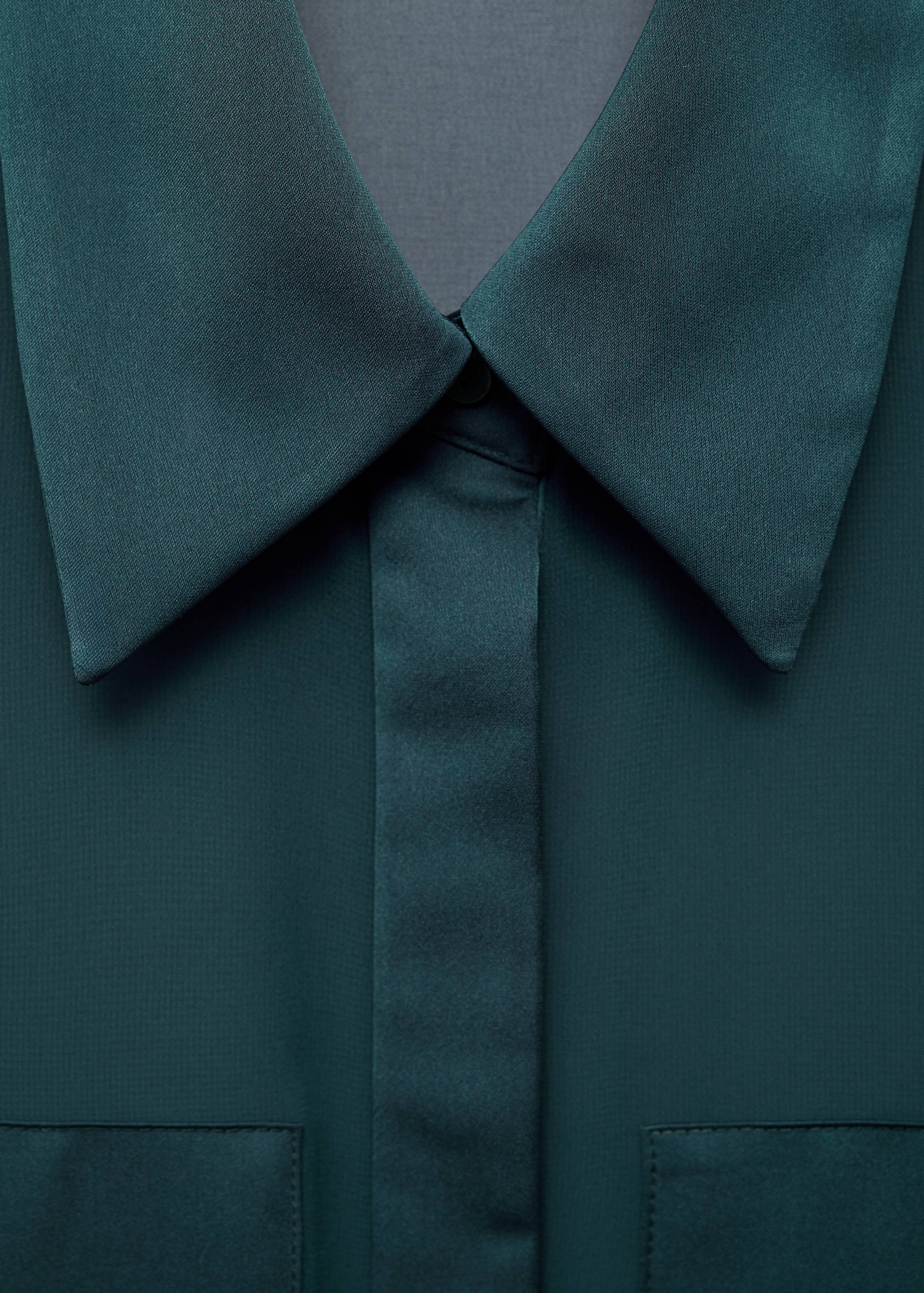Chiffon shirt with satin panels - Details of the article 8