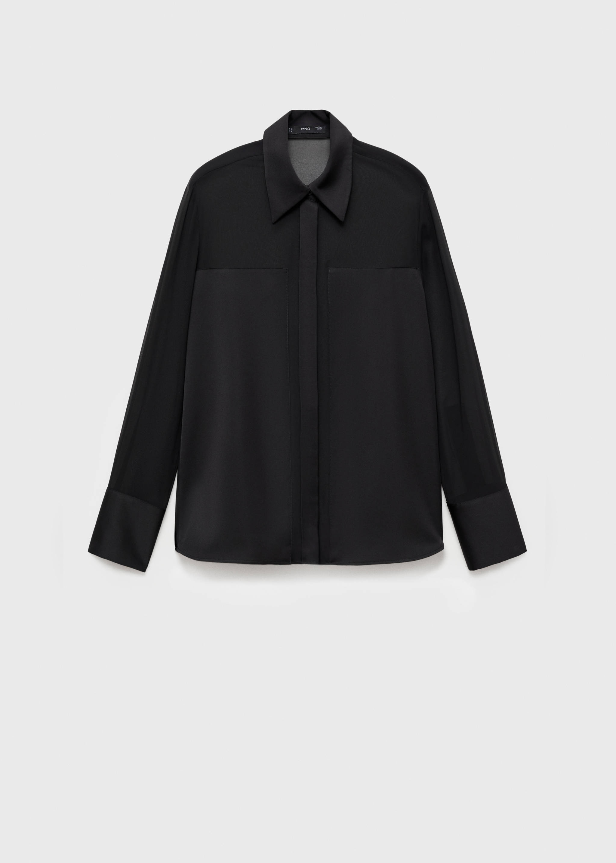 Chiffon shirt with satin panels - Article without model