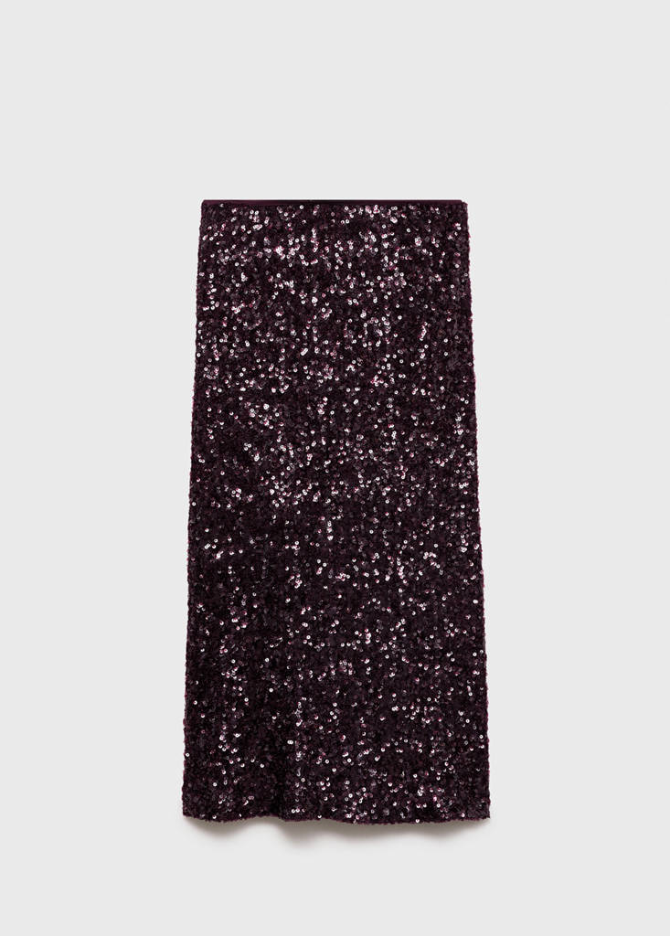 Sequin midi skirt — Burgundy
