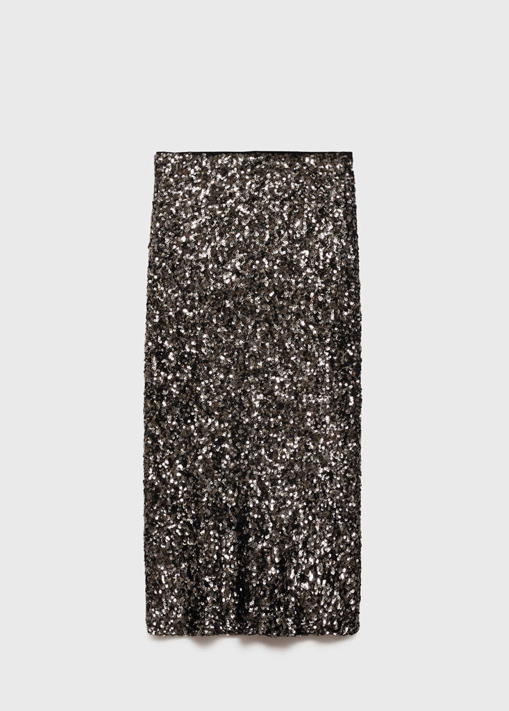 Sequin midi skirt — Charcoal