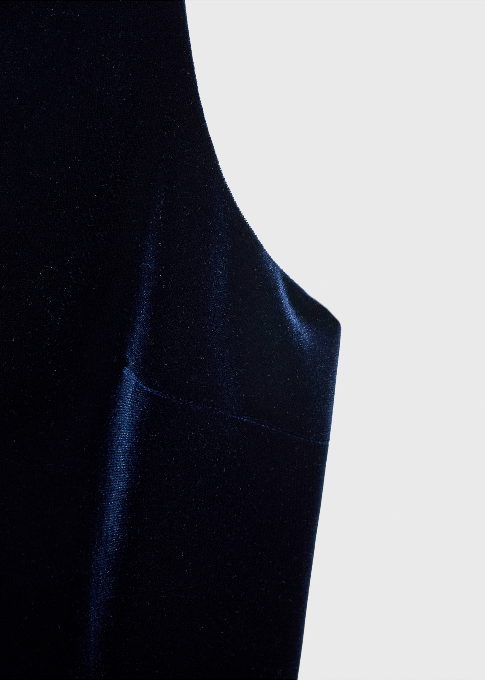 Cropped velvet waistcoat - Details of the article 0, Night Blue. Ref: 77069062-00.