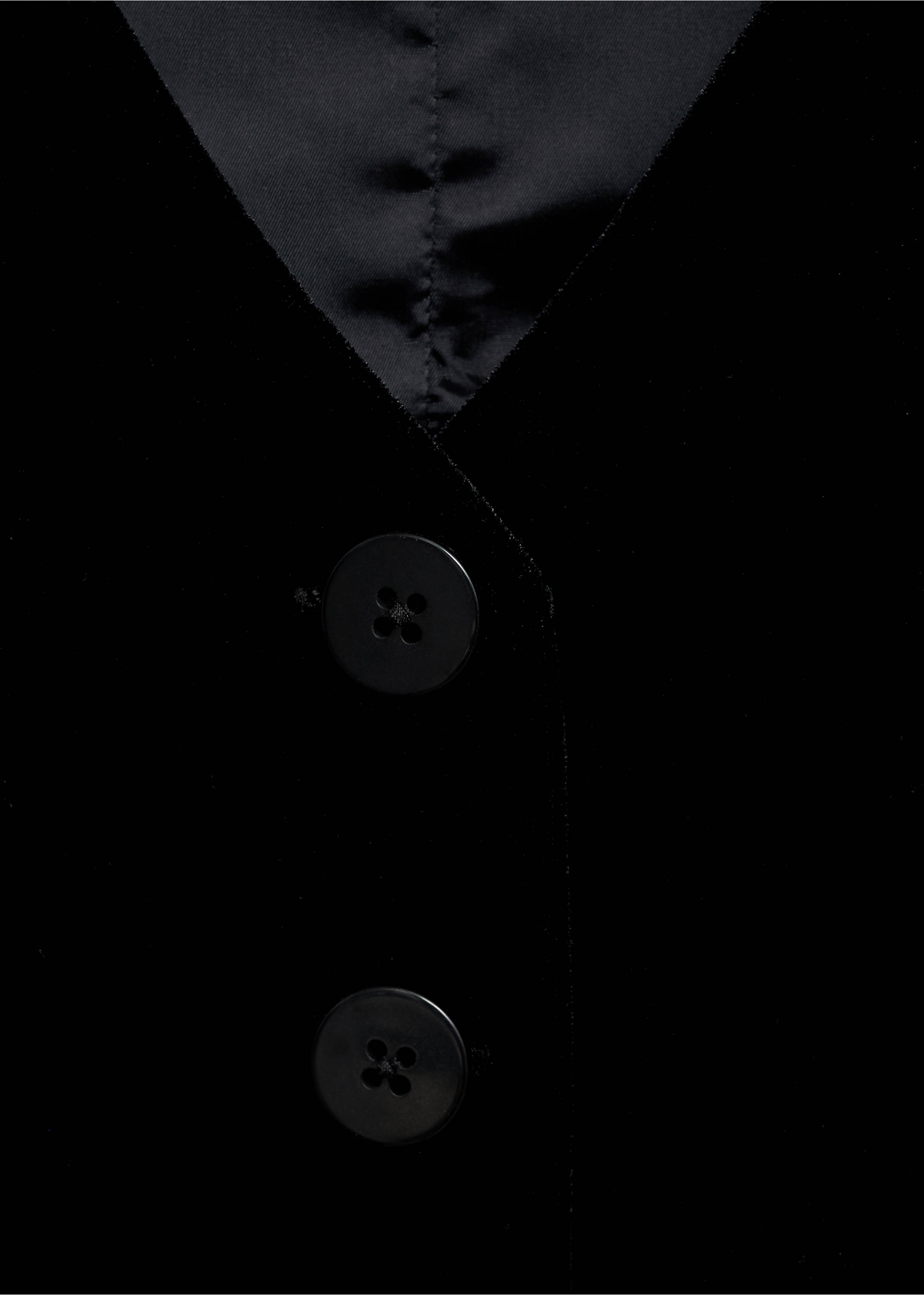 Cropped velvet waistcoat - Details of the article 8, Black. Ref: 77069062-00.