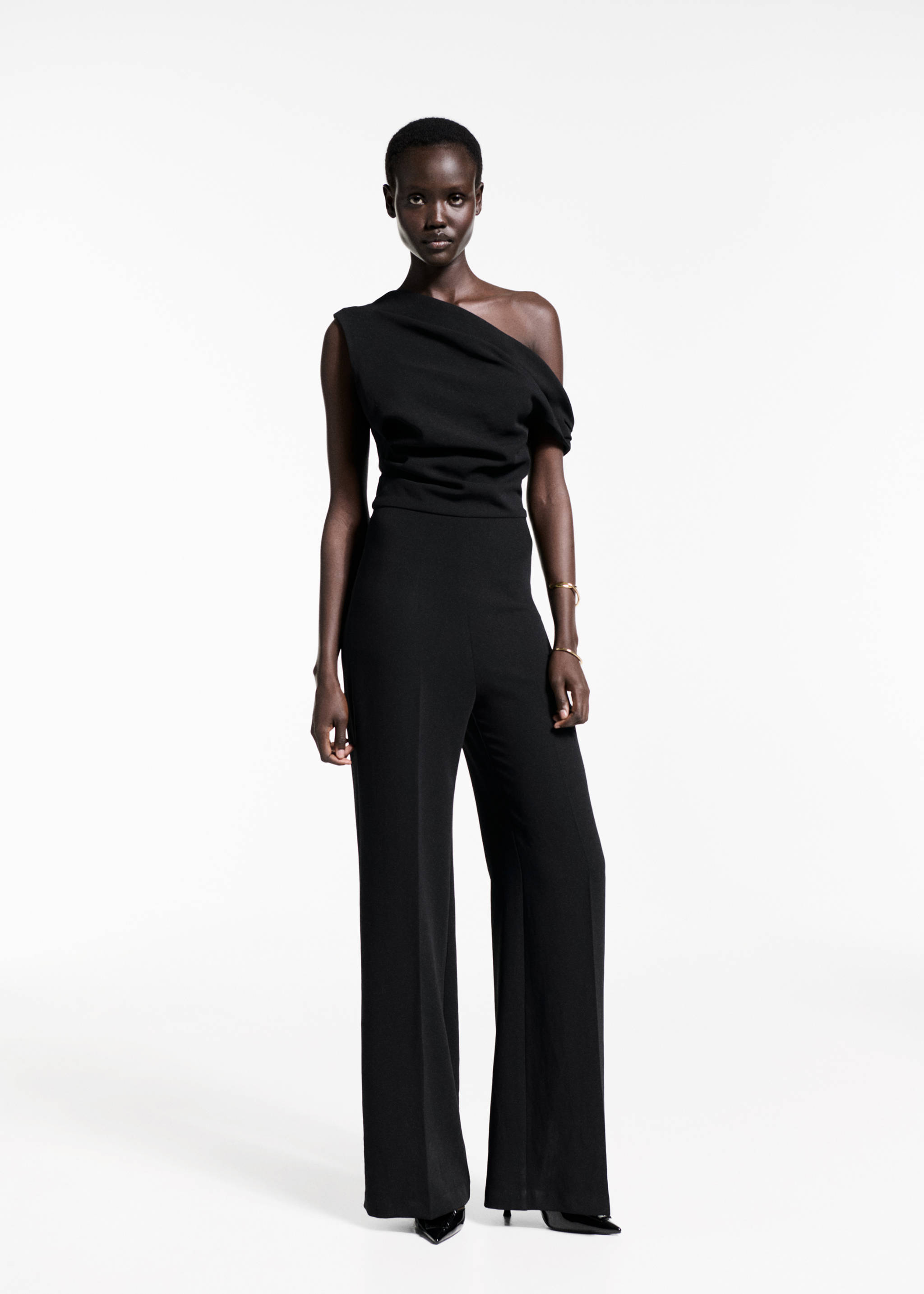 Asymmetrical jumpsuit with draped detail - General plane