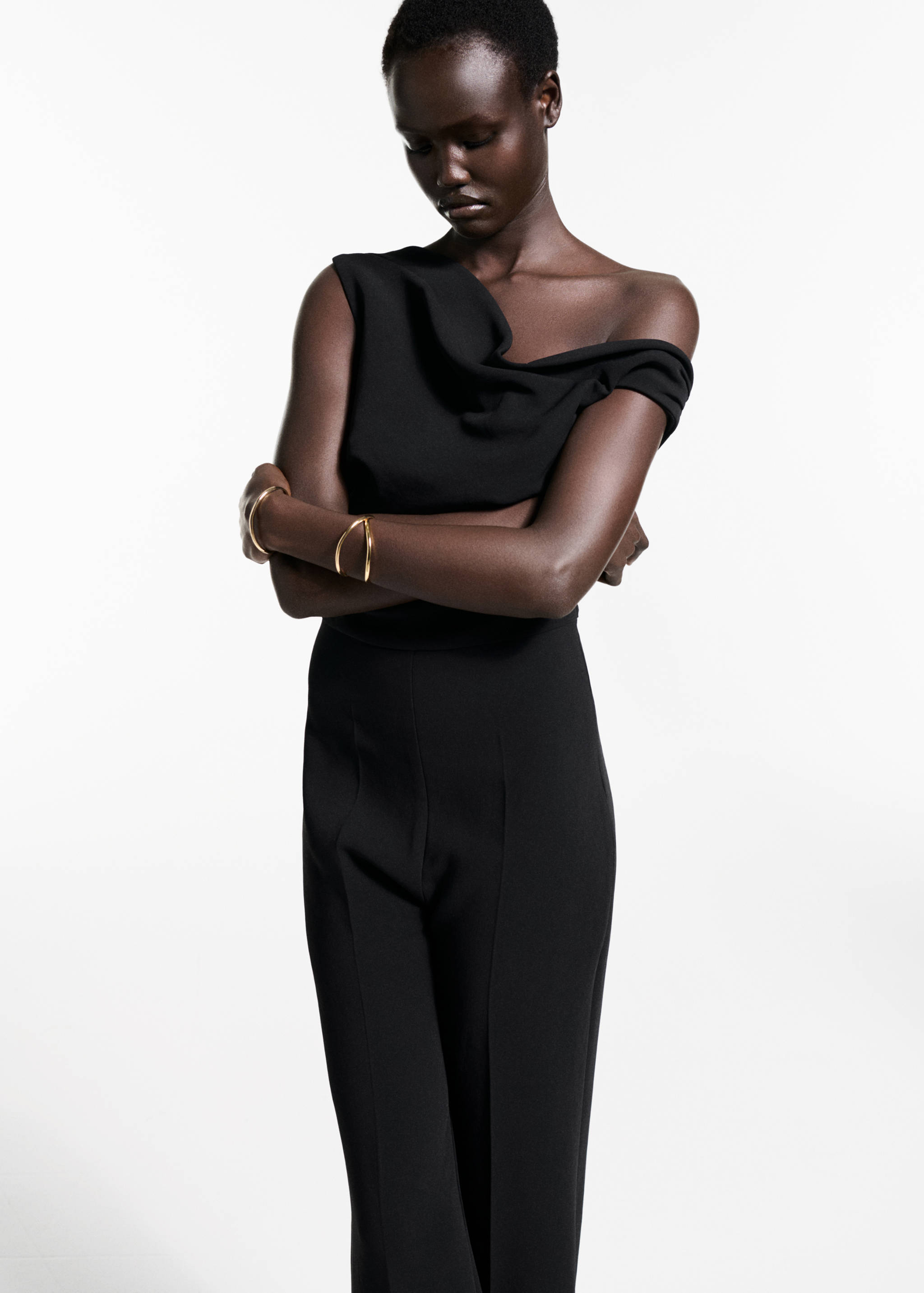 Asymmetrical jumpsuit with draped detail - Medium plane