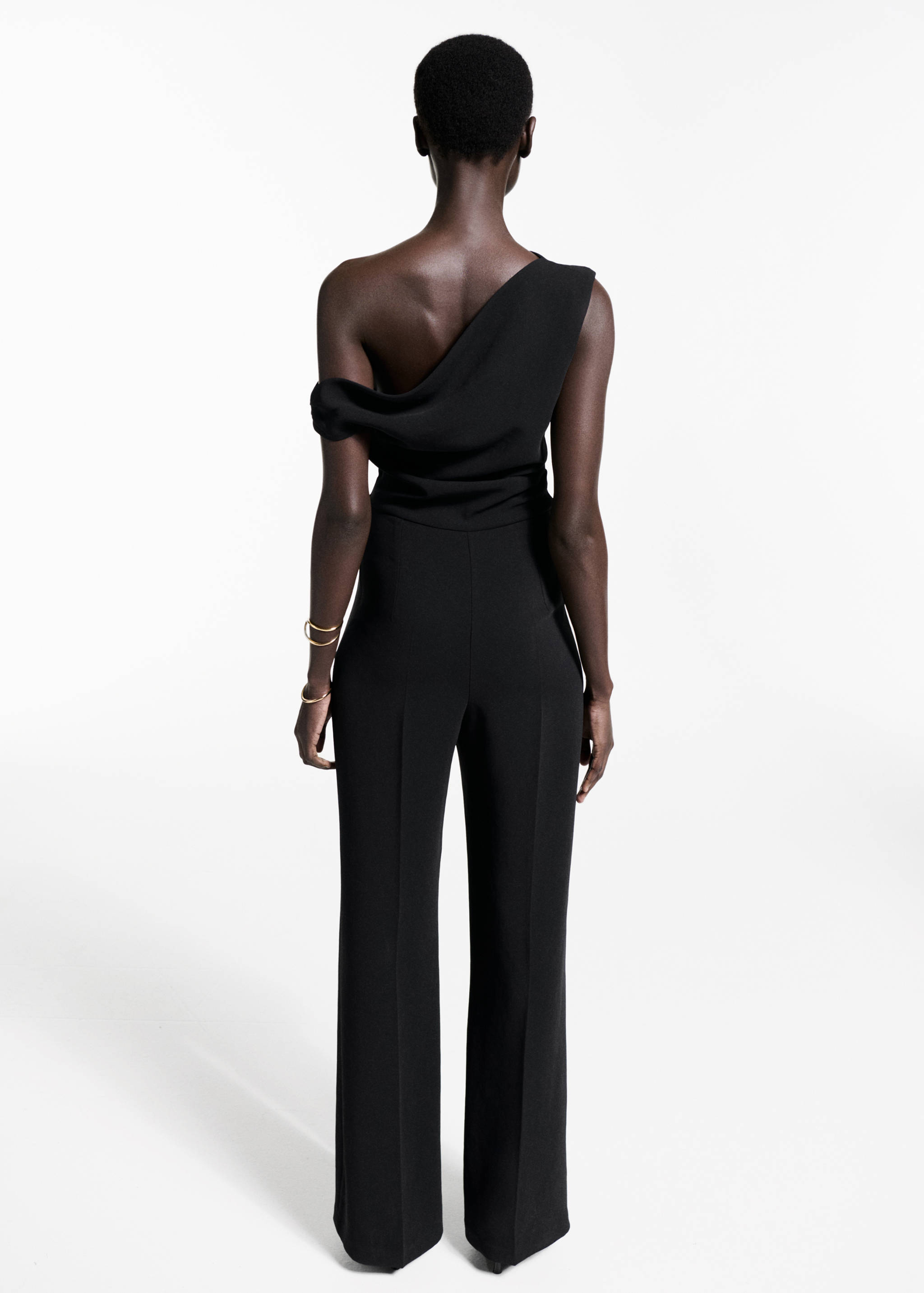 Asymmetrical jumpsuit with draped detail - Reverse of the article