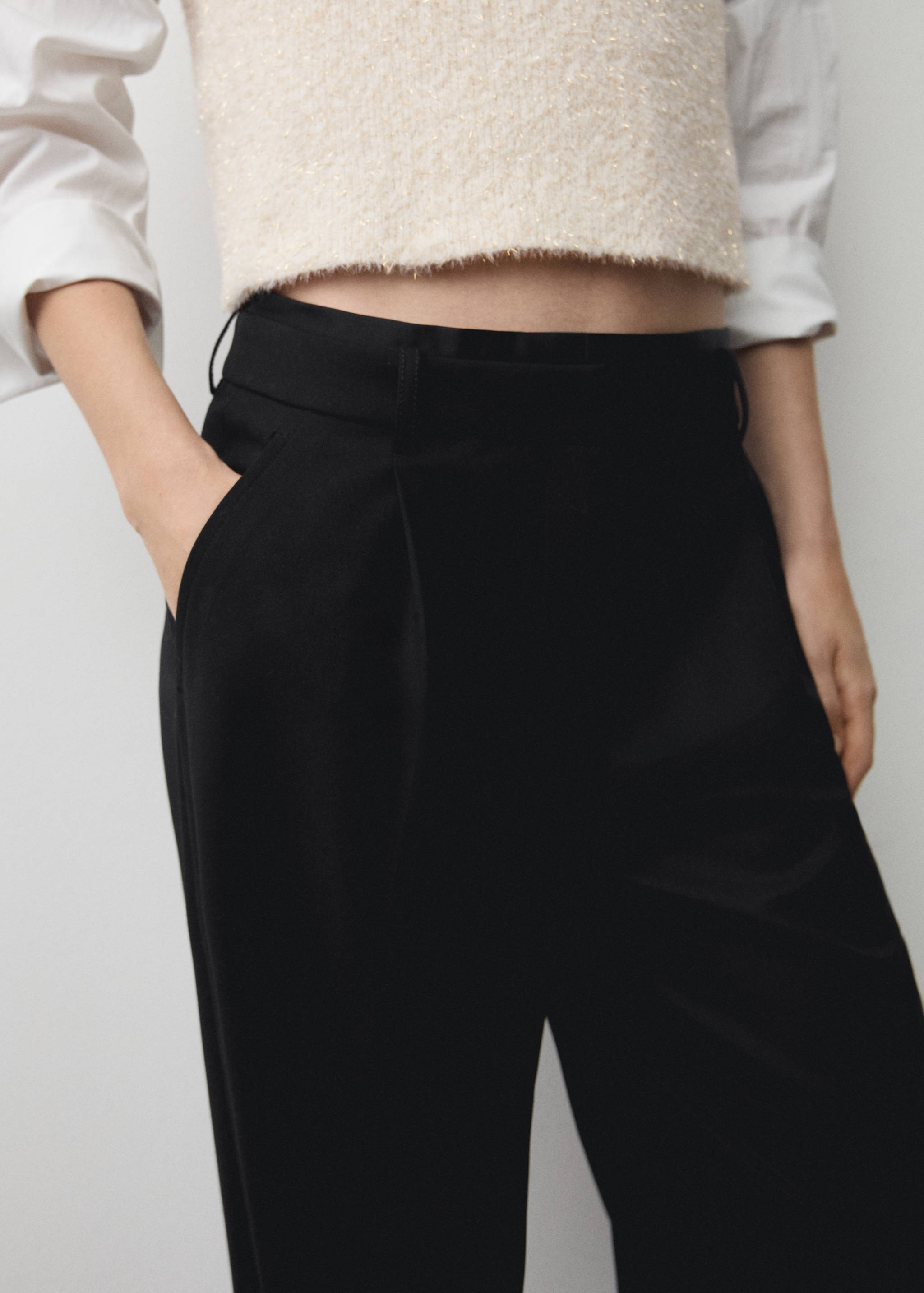 Straight-fit pleated pants - Details of the article 6