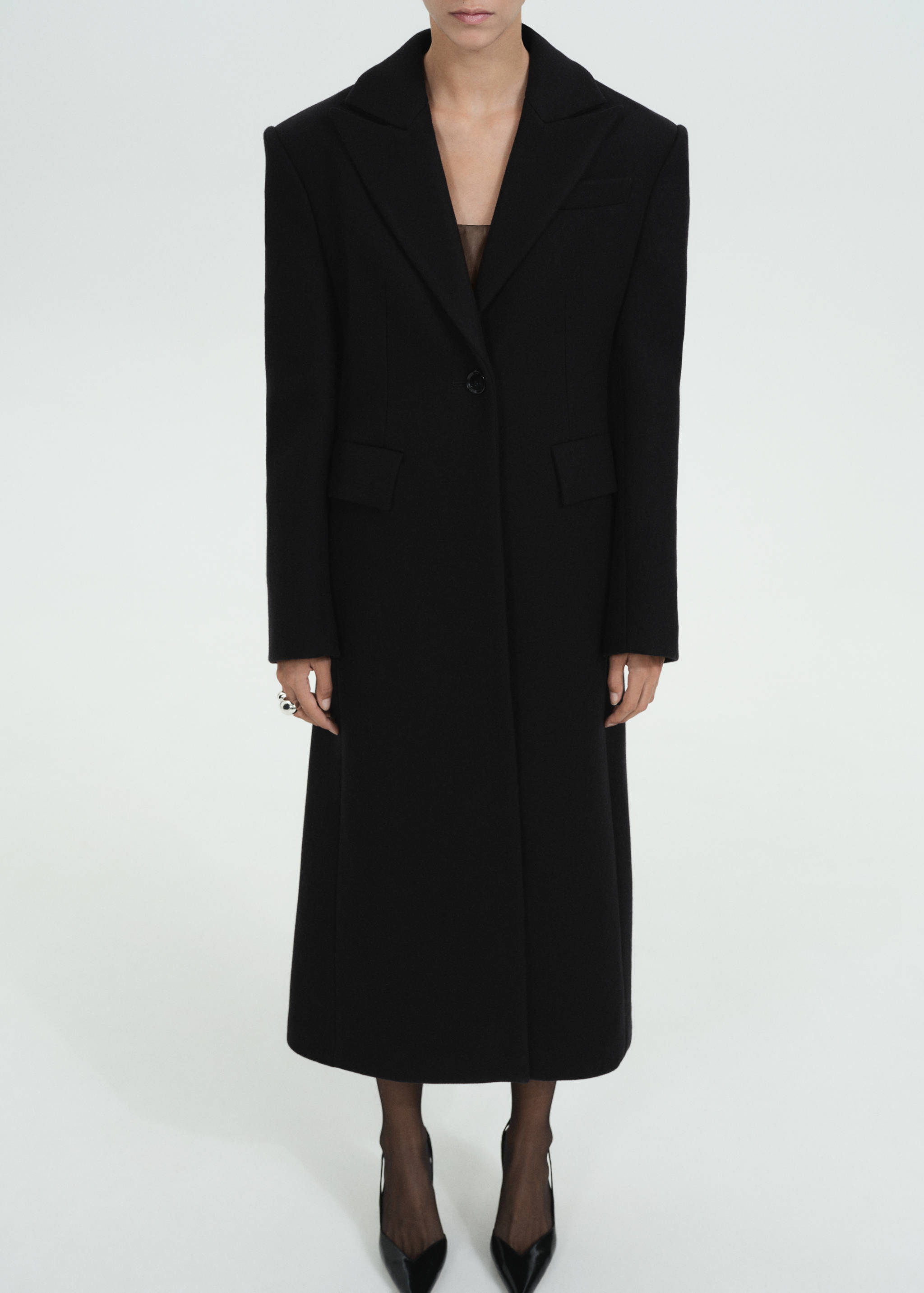 Structured wool coat - Medium plane