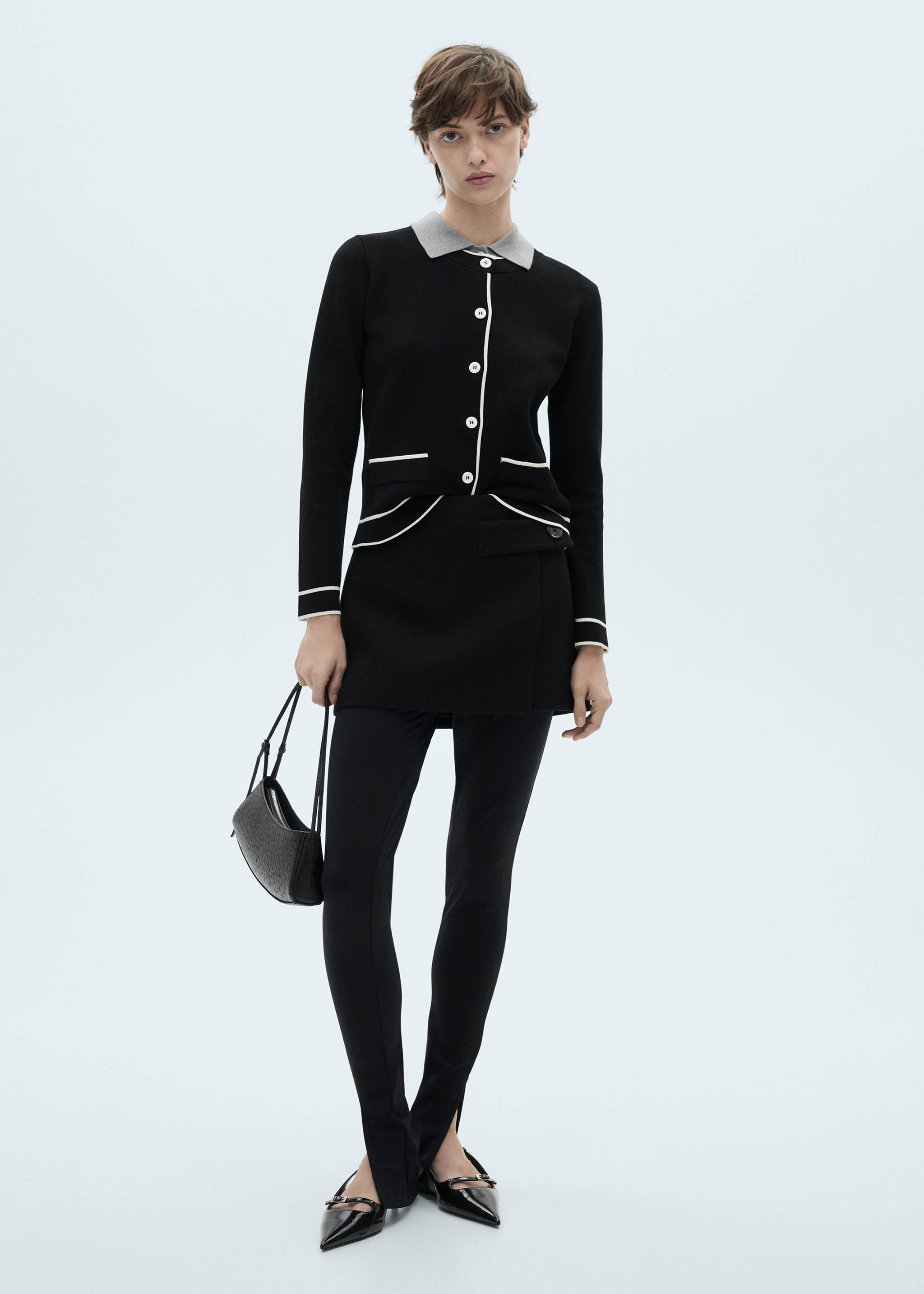 Cardigan with contrasting trims - General plane