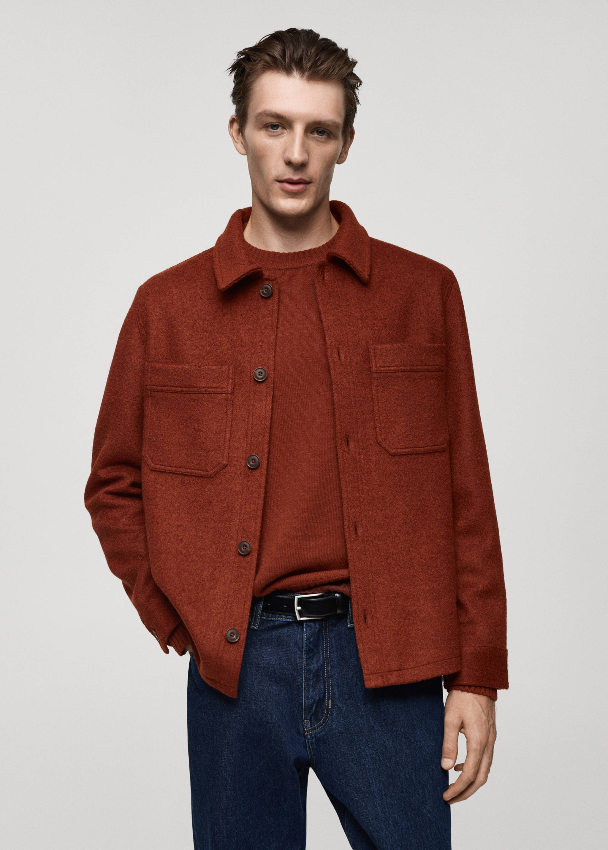 Wool jacket with pockets - Medium plane