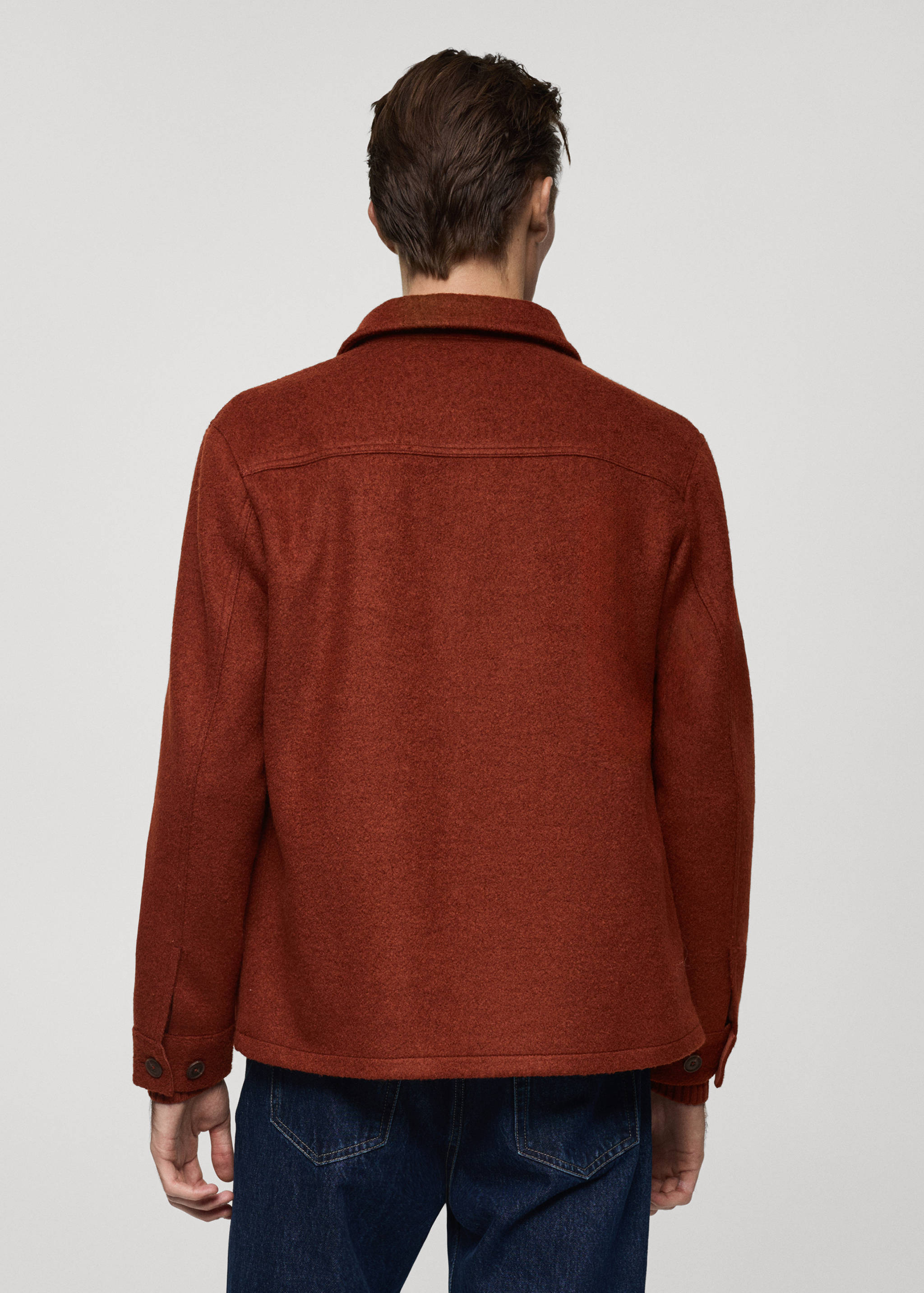 Wool jacket with pockets - Reverse of the article