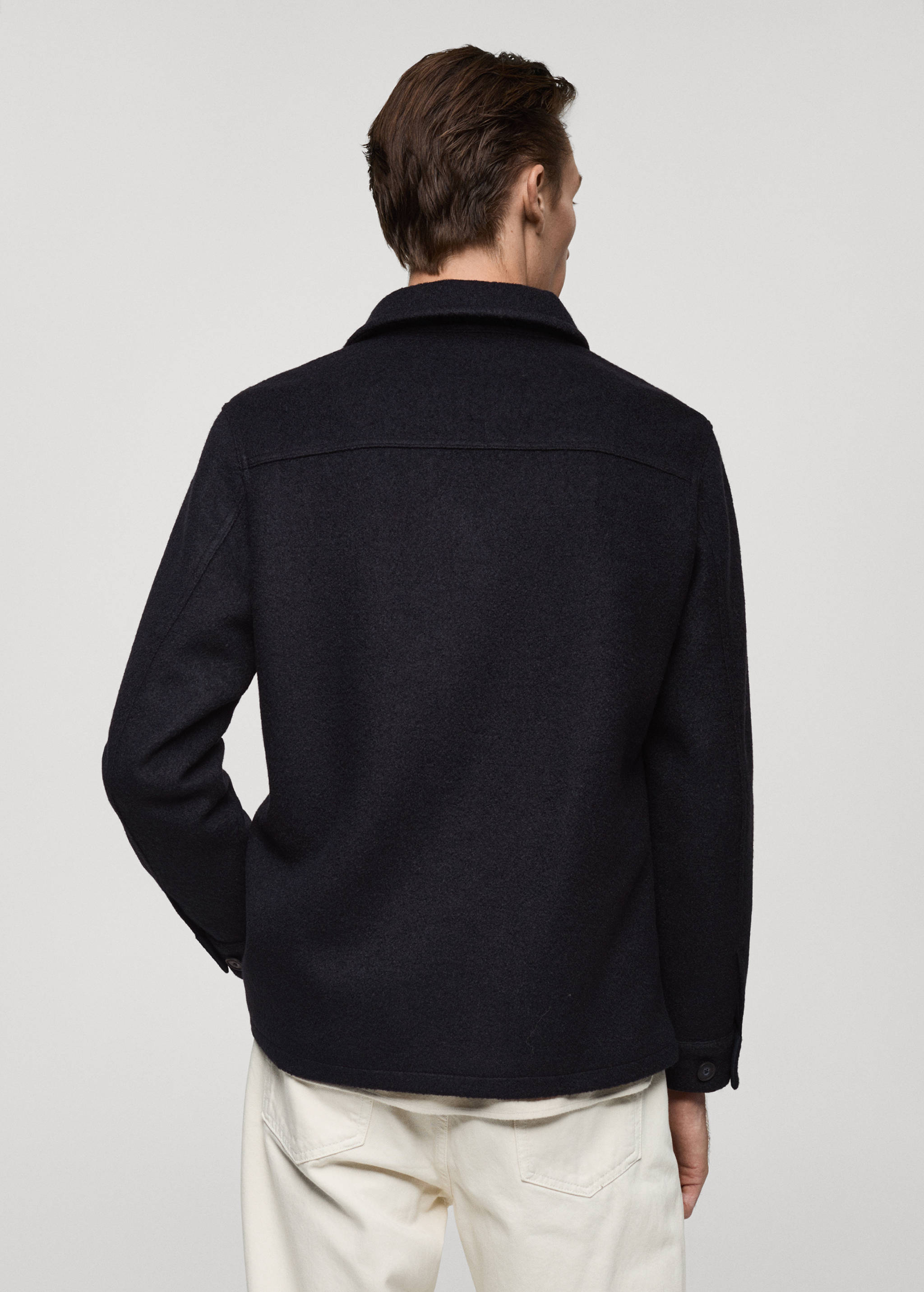 Wool jacket with pockets - Reverse of the article