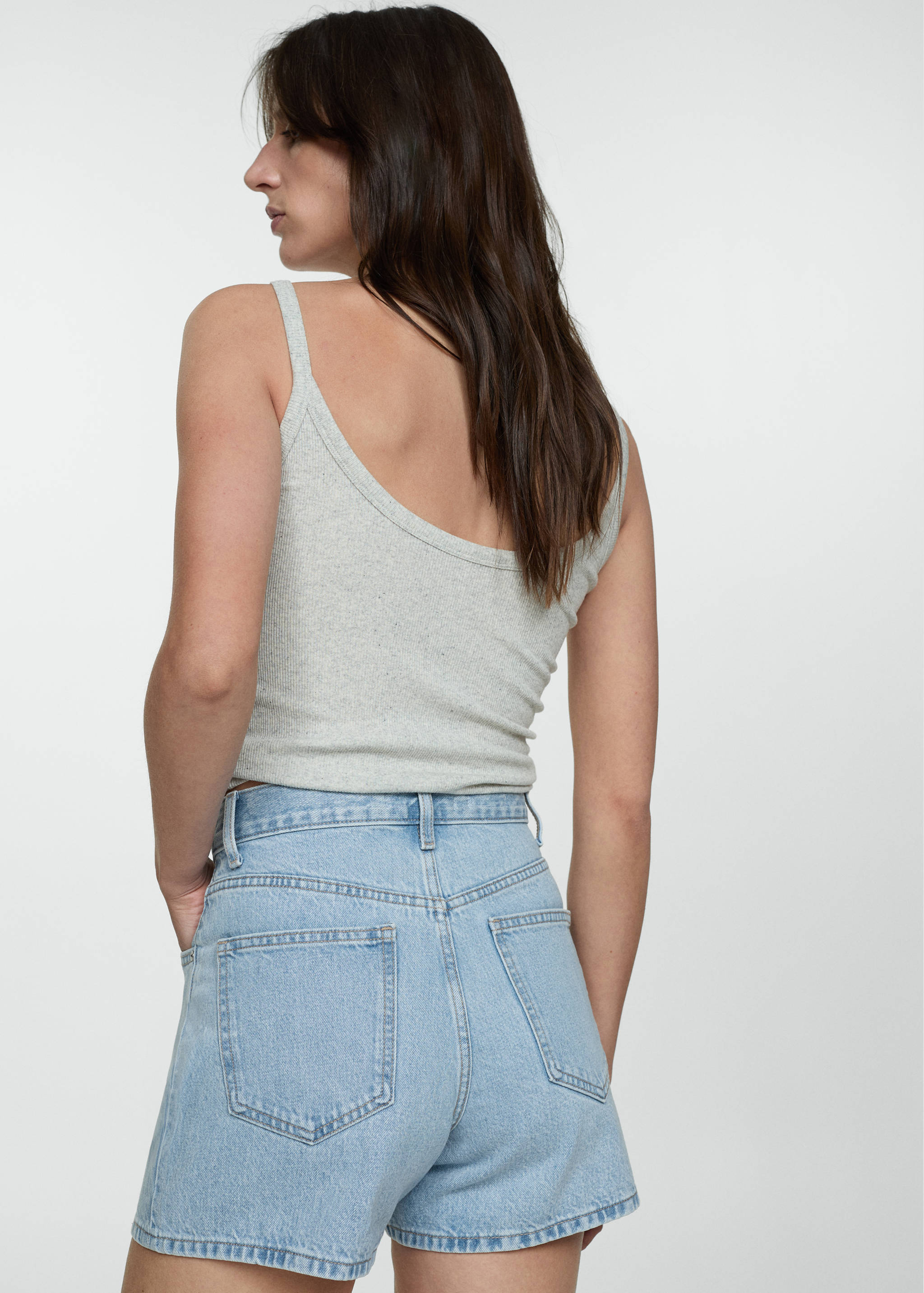 Short jean taille haute - Verso de l’article