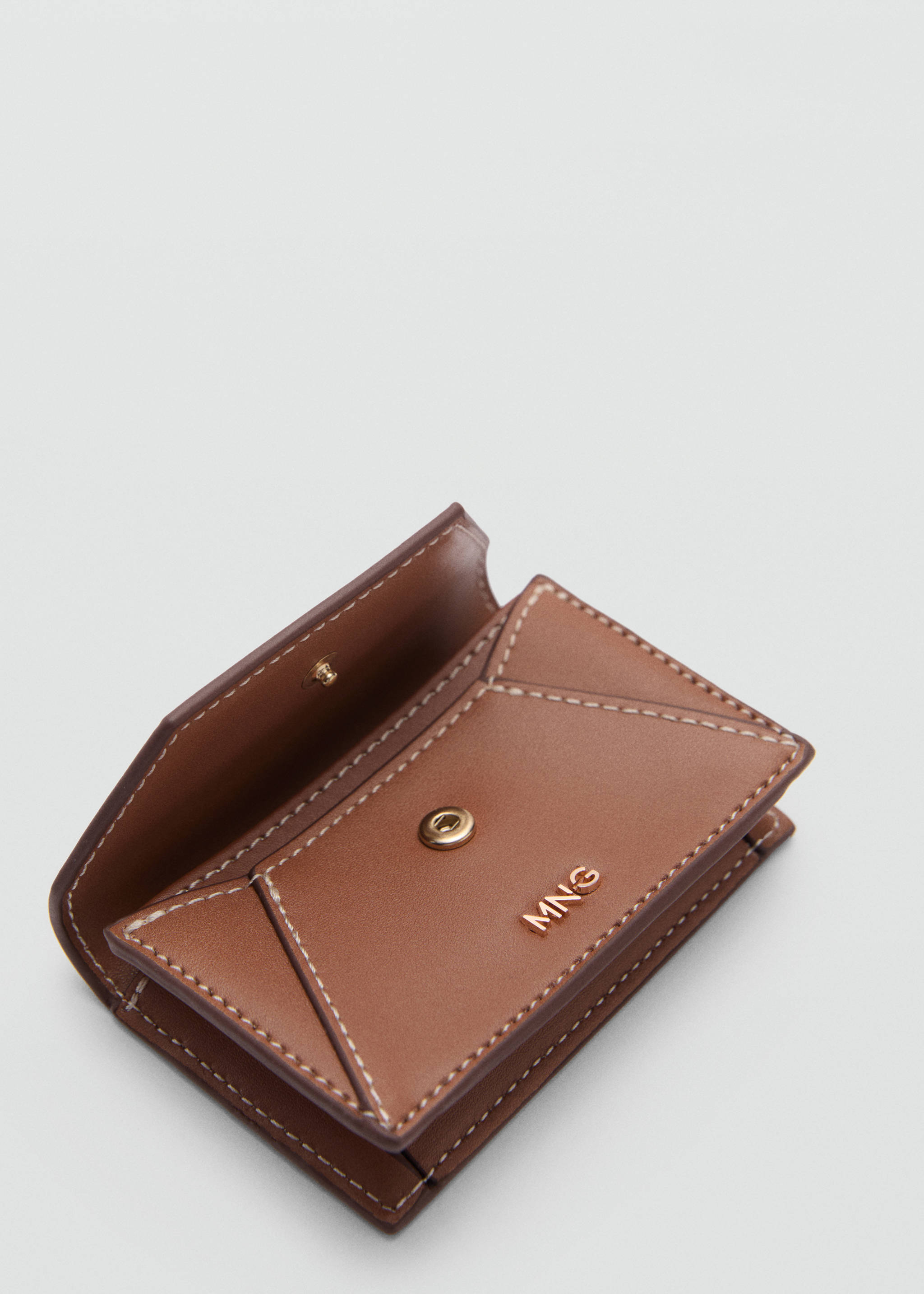 محفظة للعملات المعدنية بطية وخياطة زخرفية - تفاصيل المنتج 1