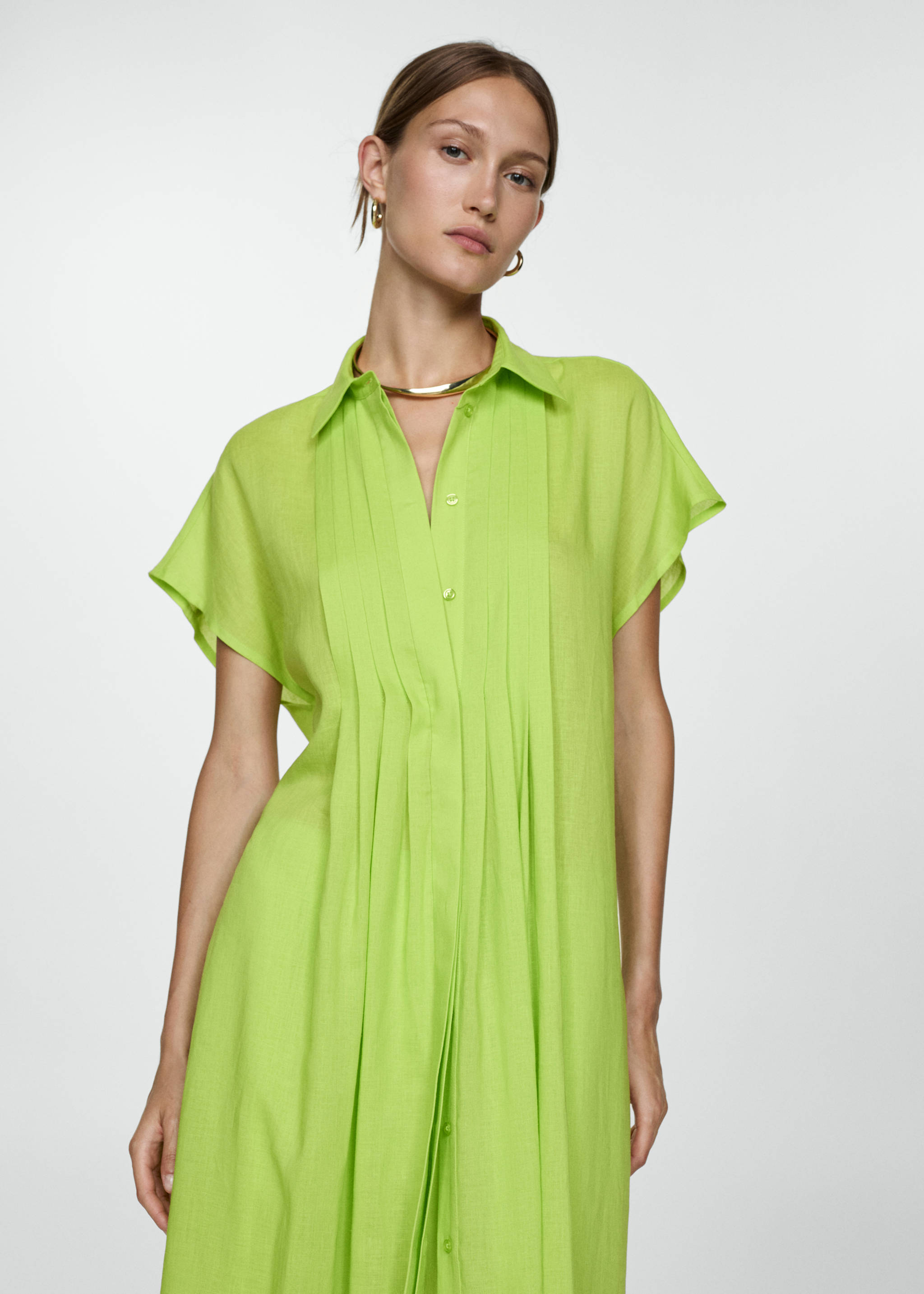 Shirt dress with slits - Medium plane