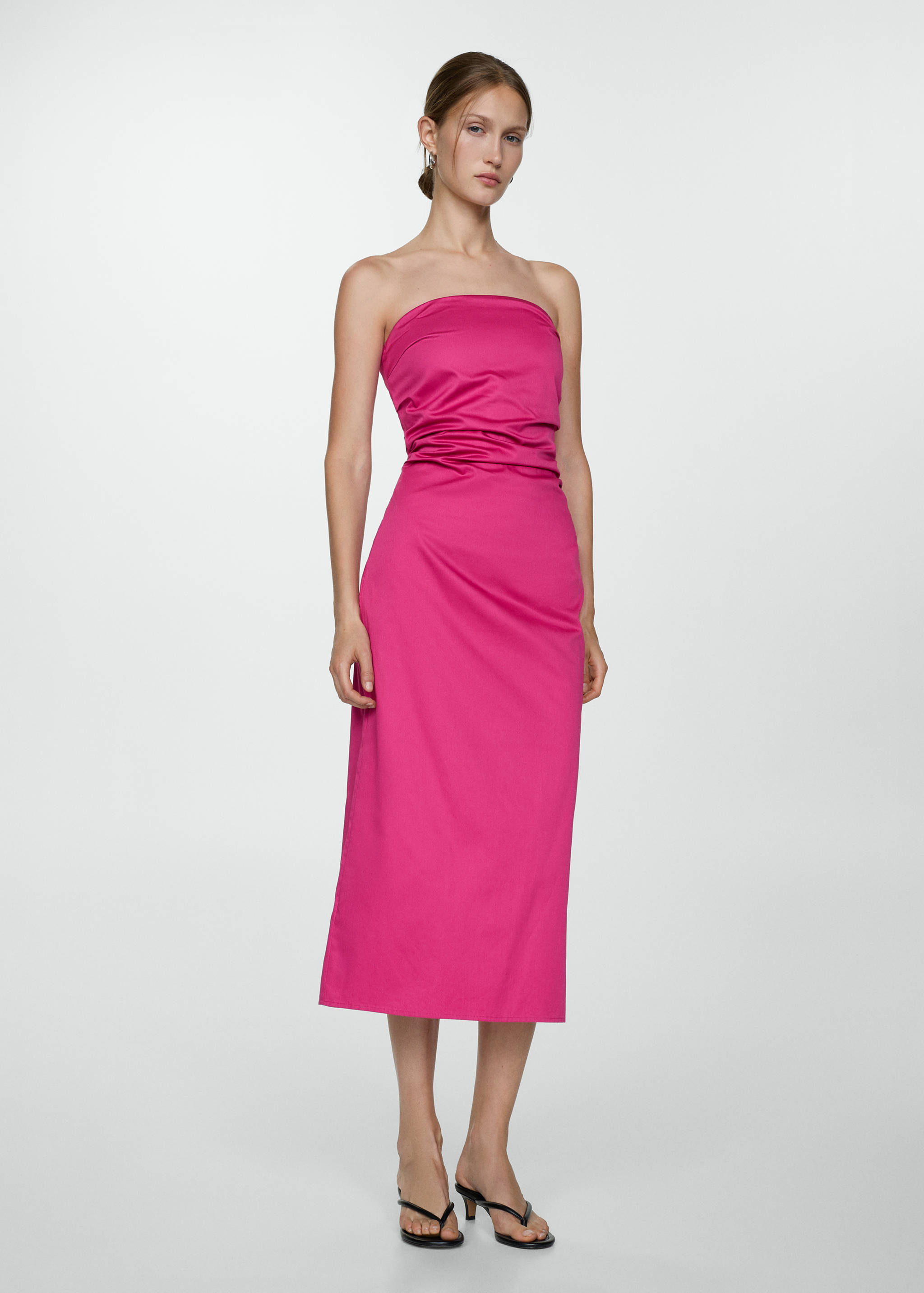 Draped strapless dress - General plane