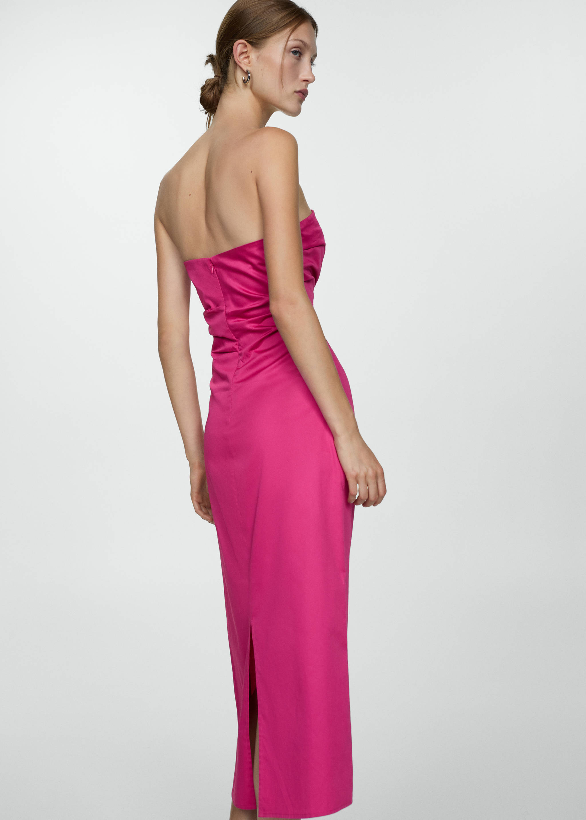 Draped strapless dress - Reverse of the article