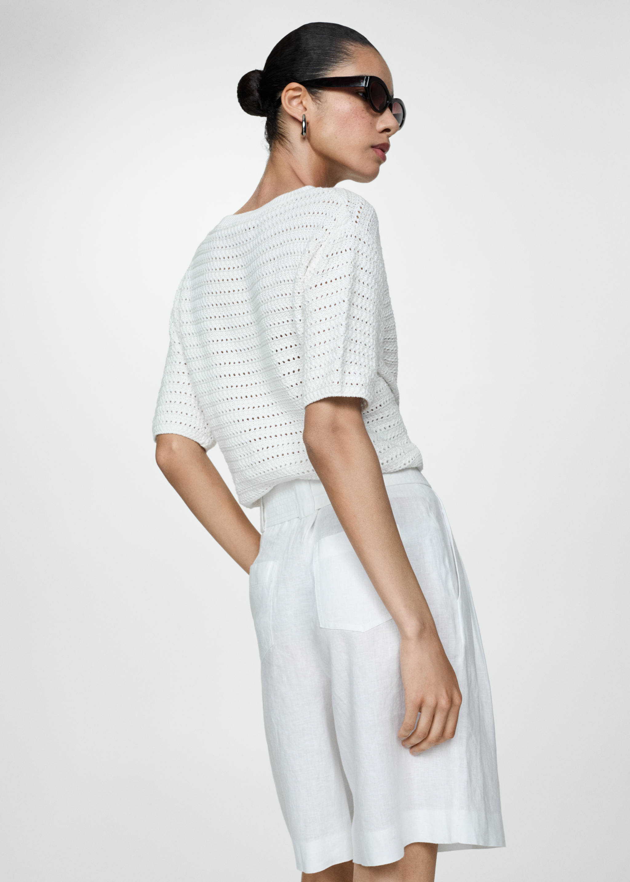 Bermuda lin ceinture - Verso de l’article