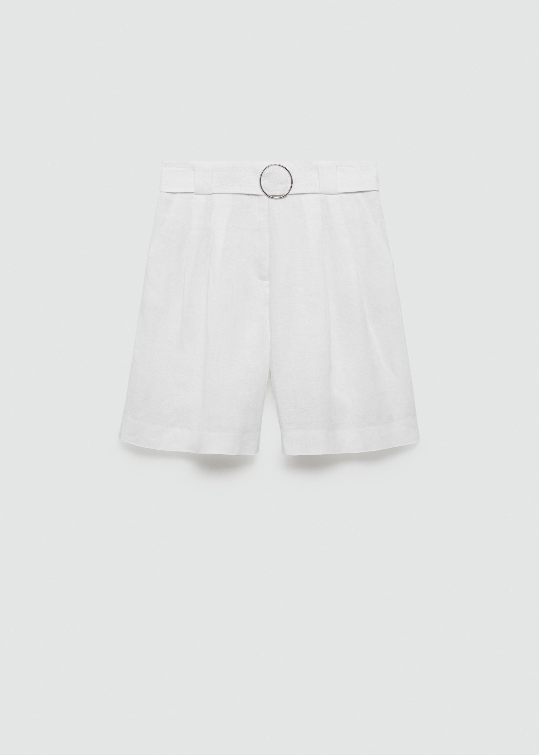 Belt linen-blend Bermuda shorts - Article without model