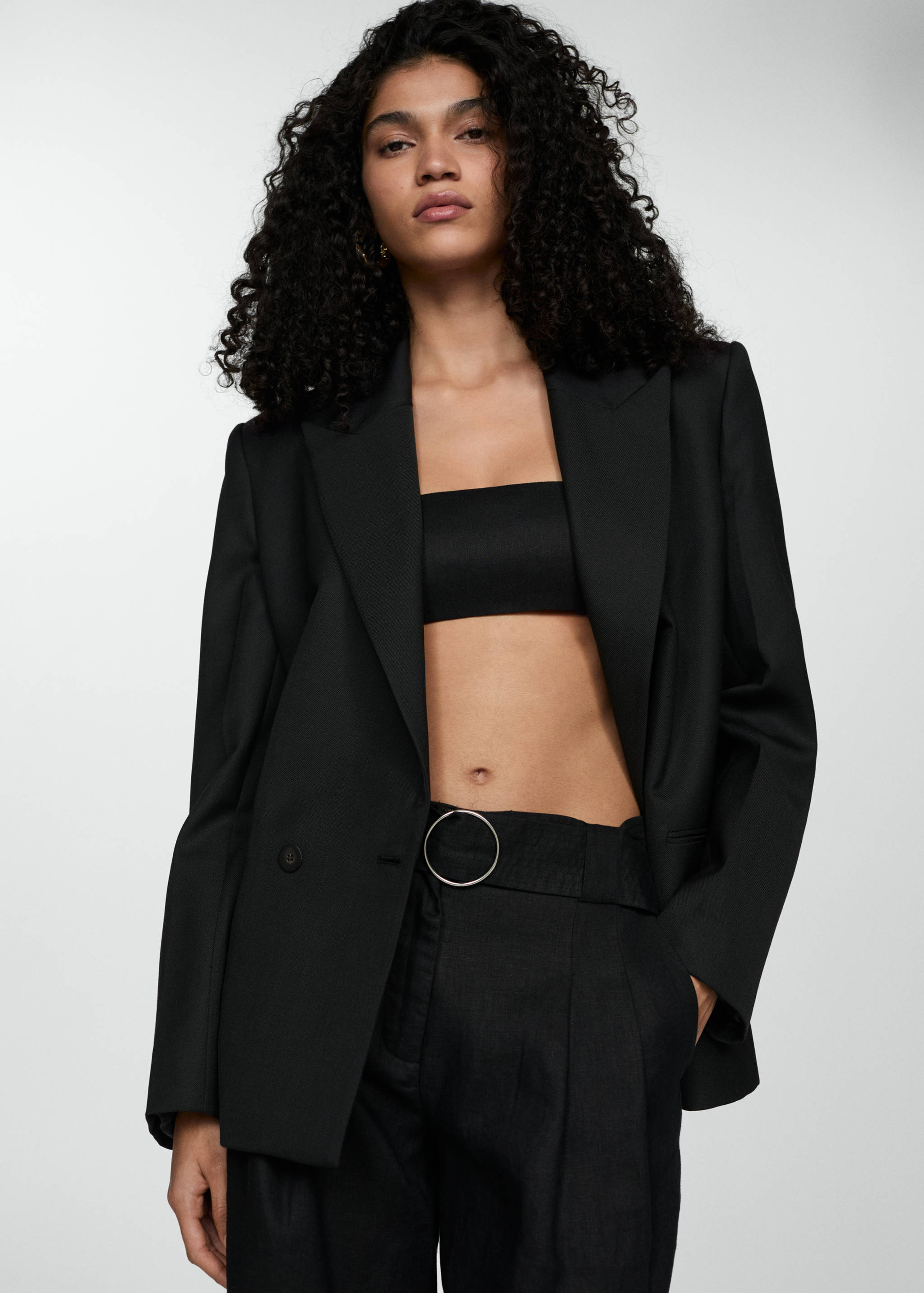 Bermuda lin ceinture - Plan moyen