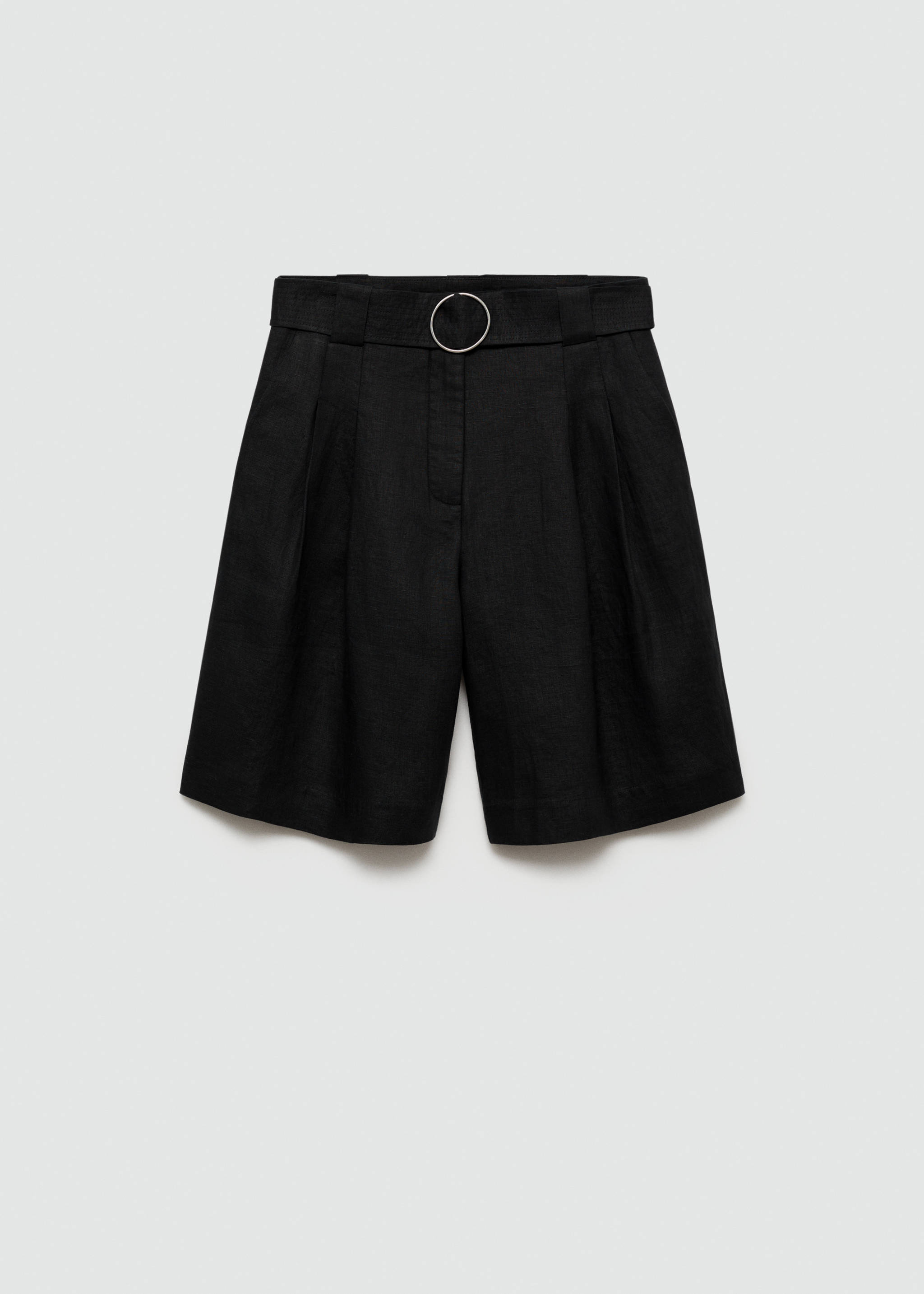 Belt linen-blend Bermuda shorts - Article without model