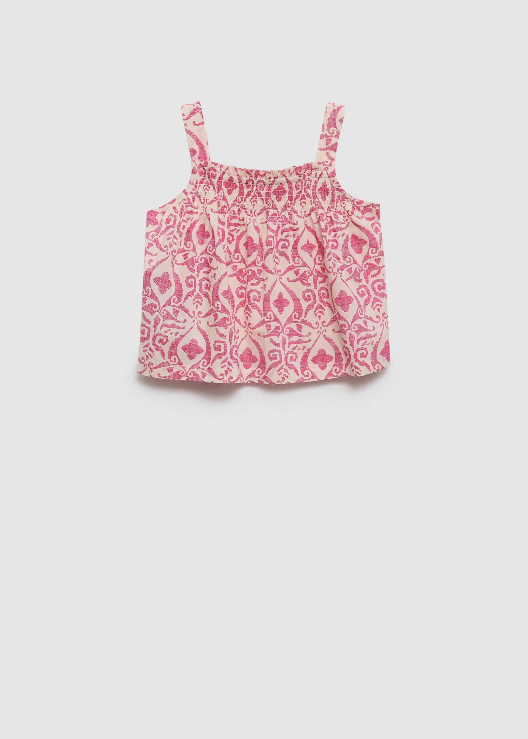 Gemustertes Top mit Raffdetails - Artikel ohne Model