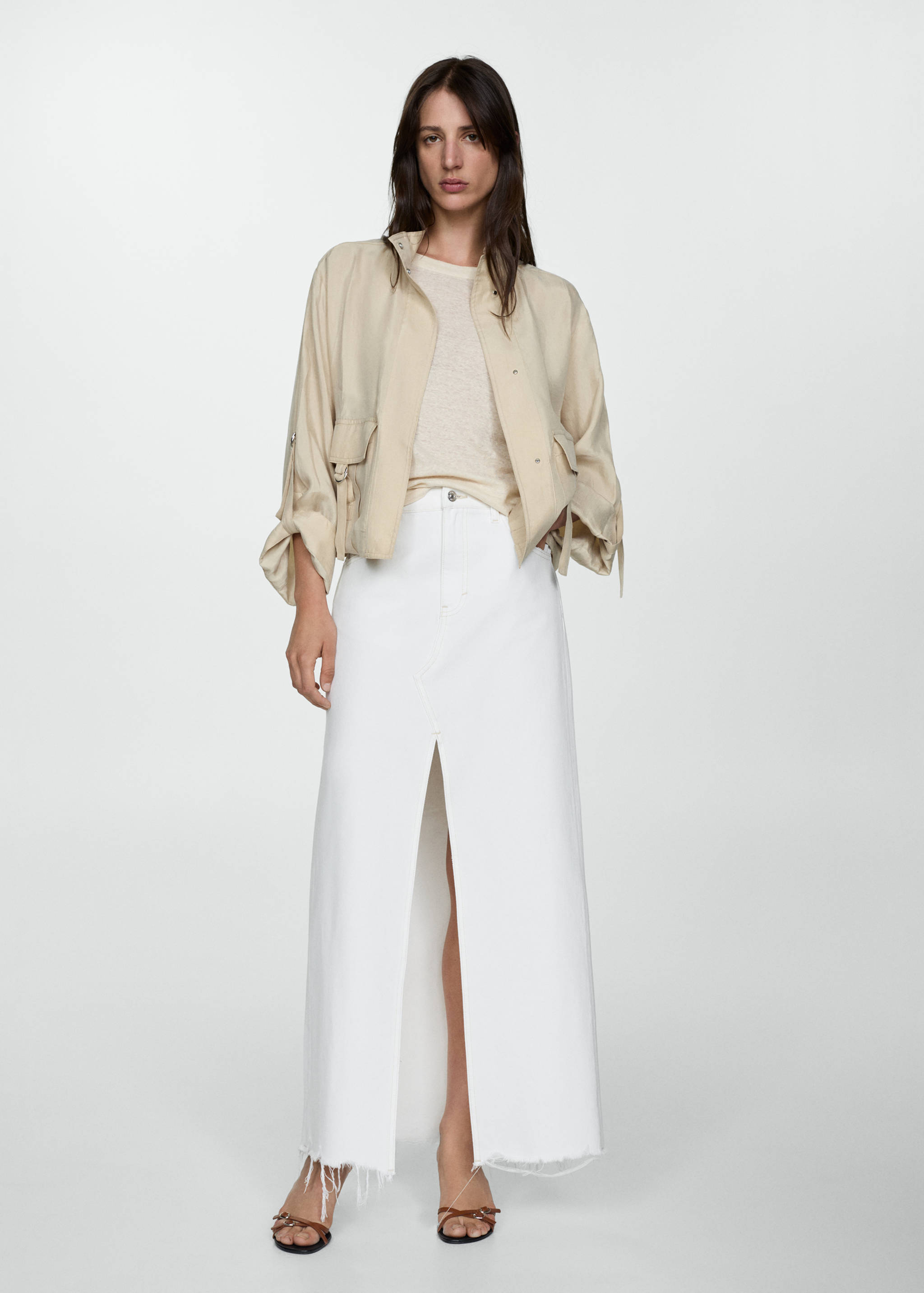 Slit denim skirt - General plane