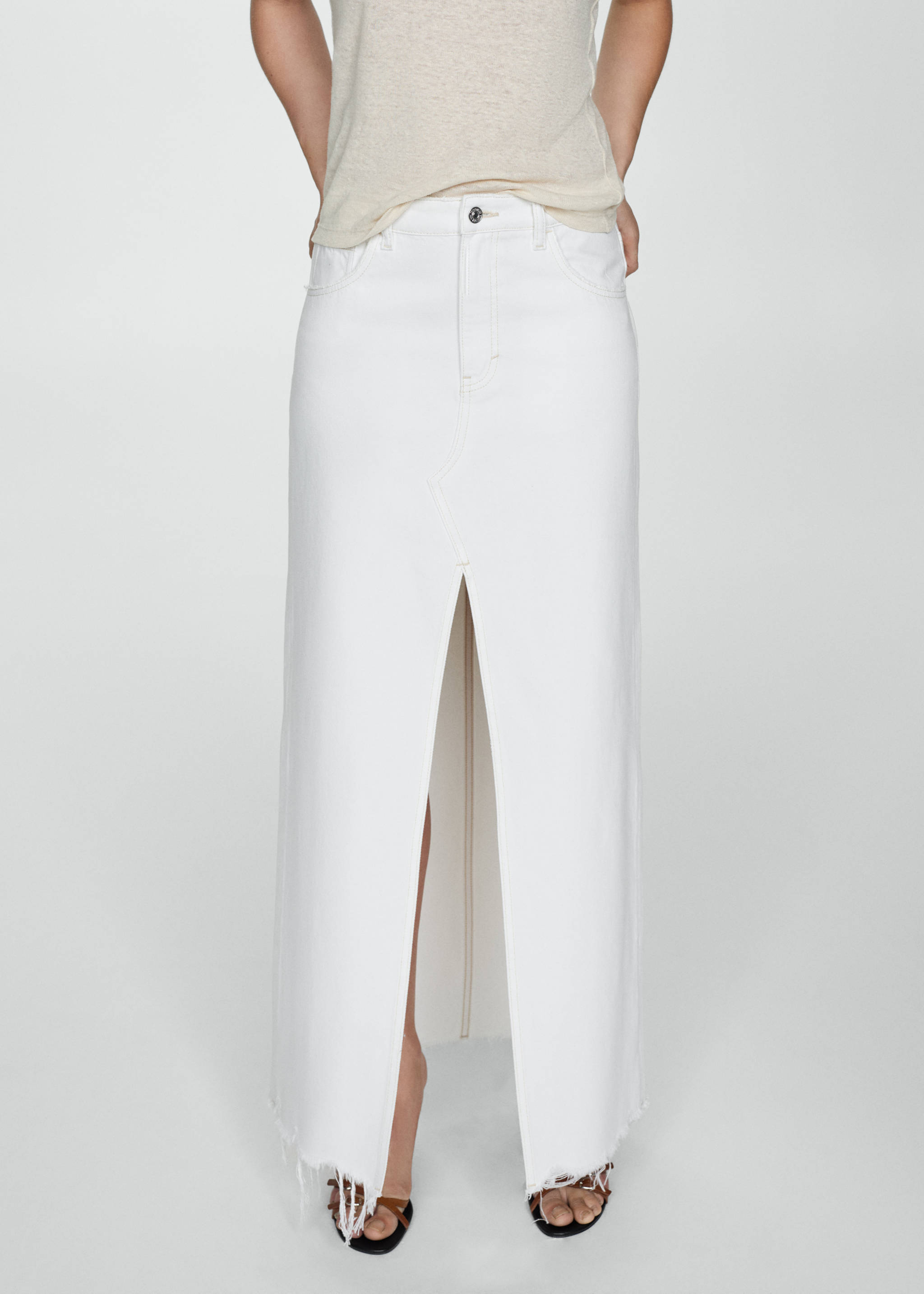 Slit denim skirt - Medium plane