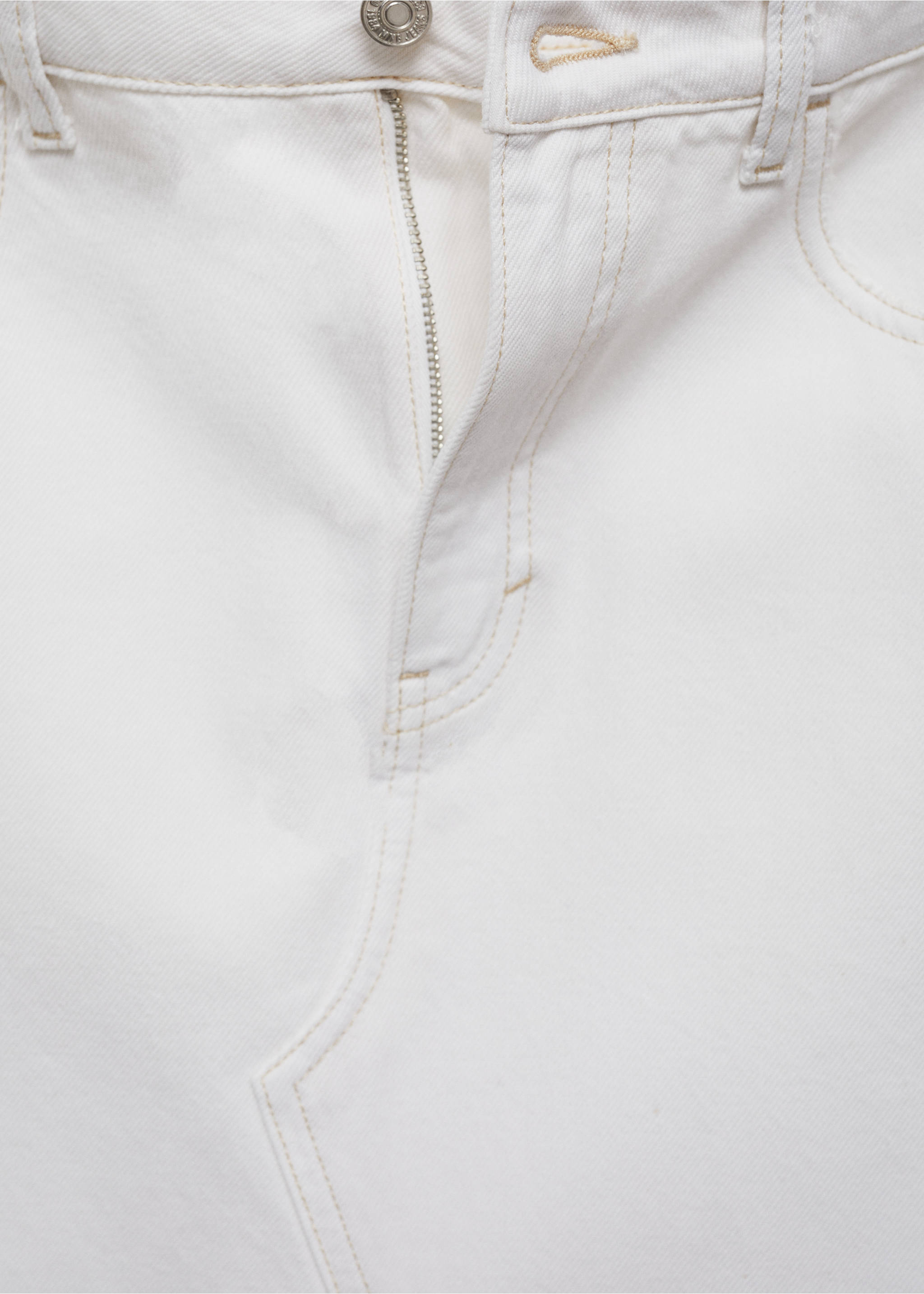 Yırtmaçlı denim etek - Ürün detayı 0, Beyaz. Ref: 77070355-00.