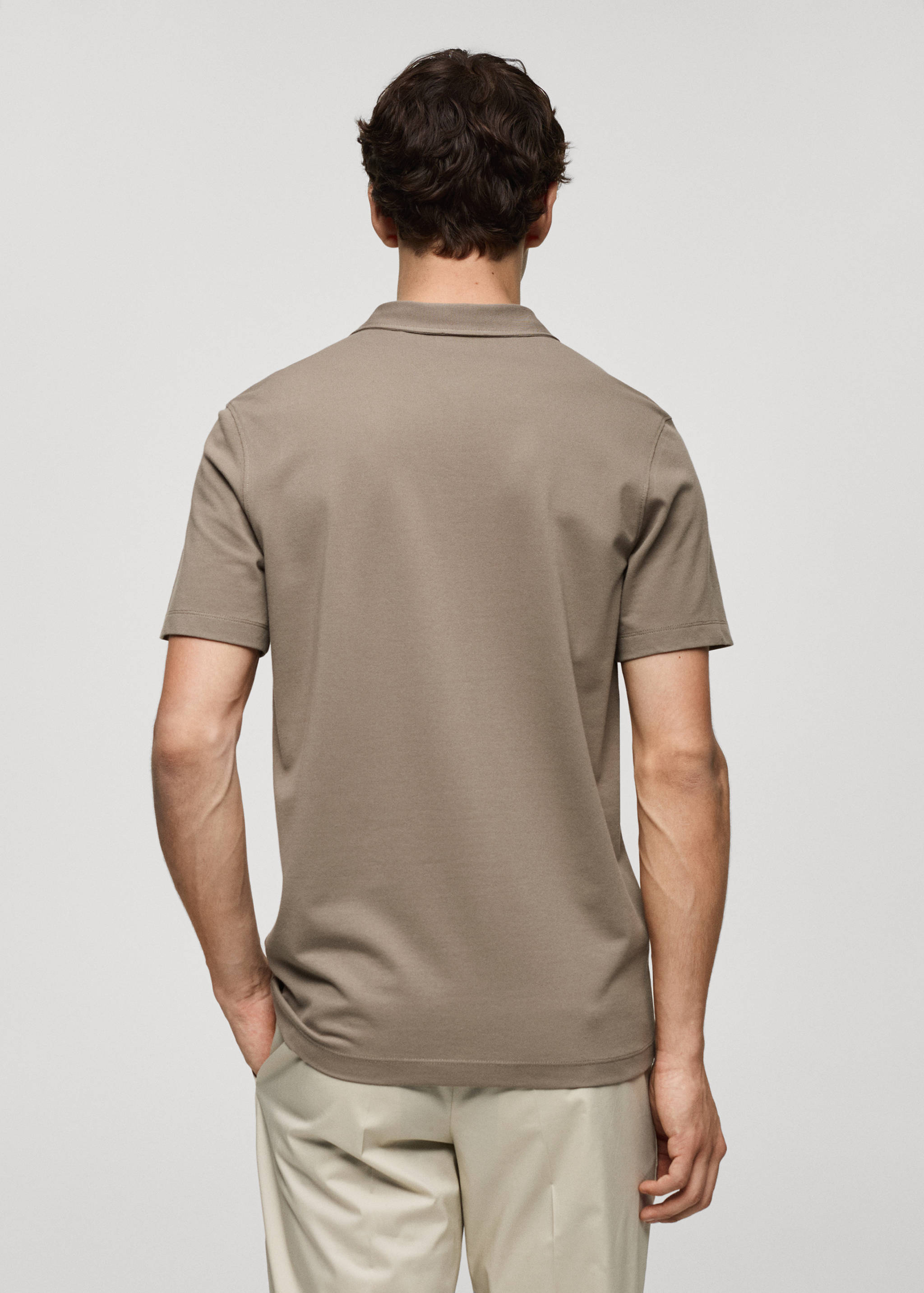 Slim-fit cotton piqué textured polo shirt - Reverse of the article