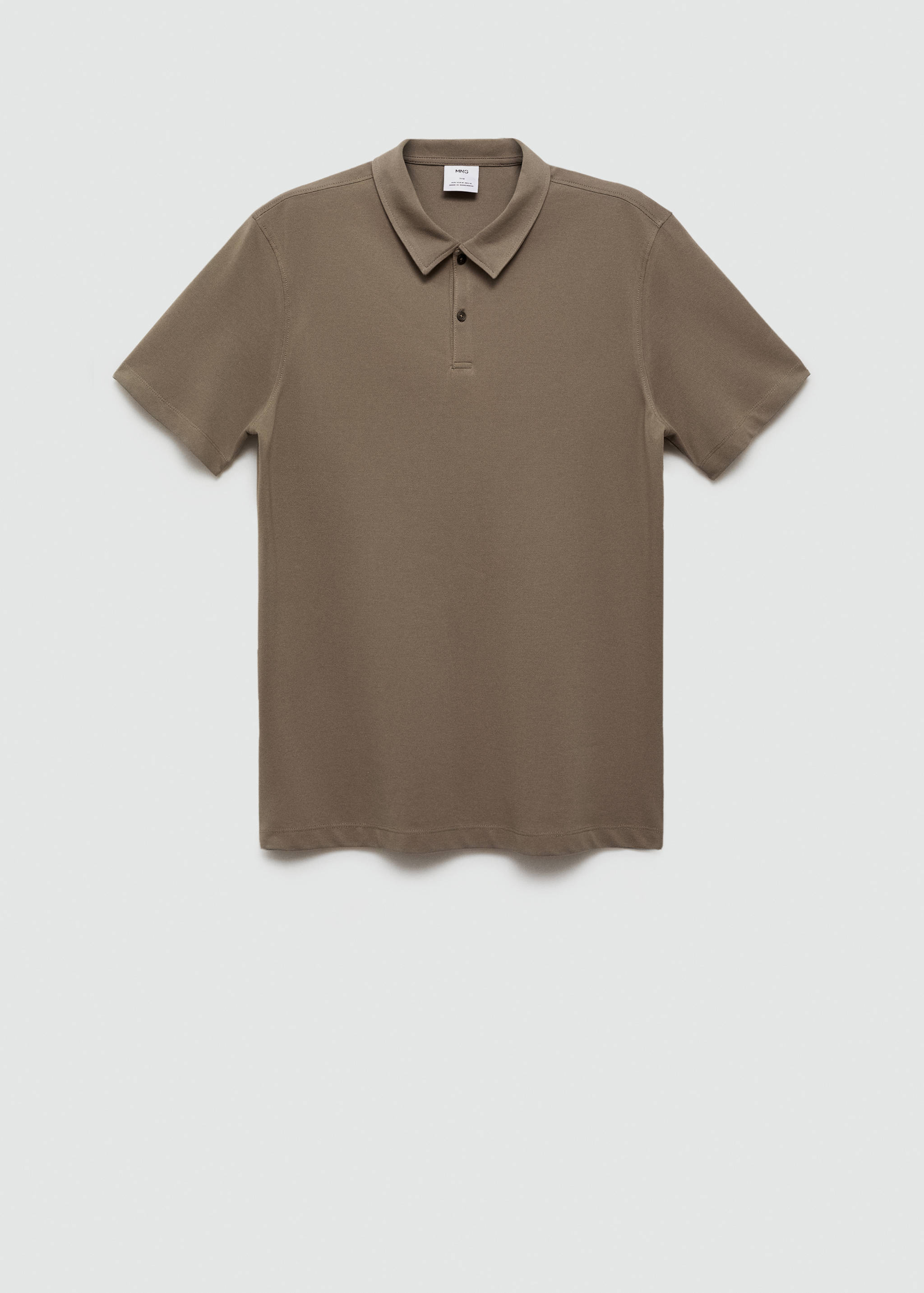 Slim-fit cotton piqué textured polo shirt - Article without model