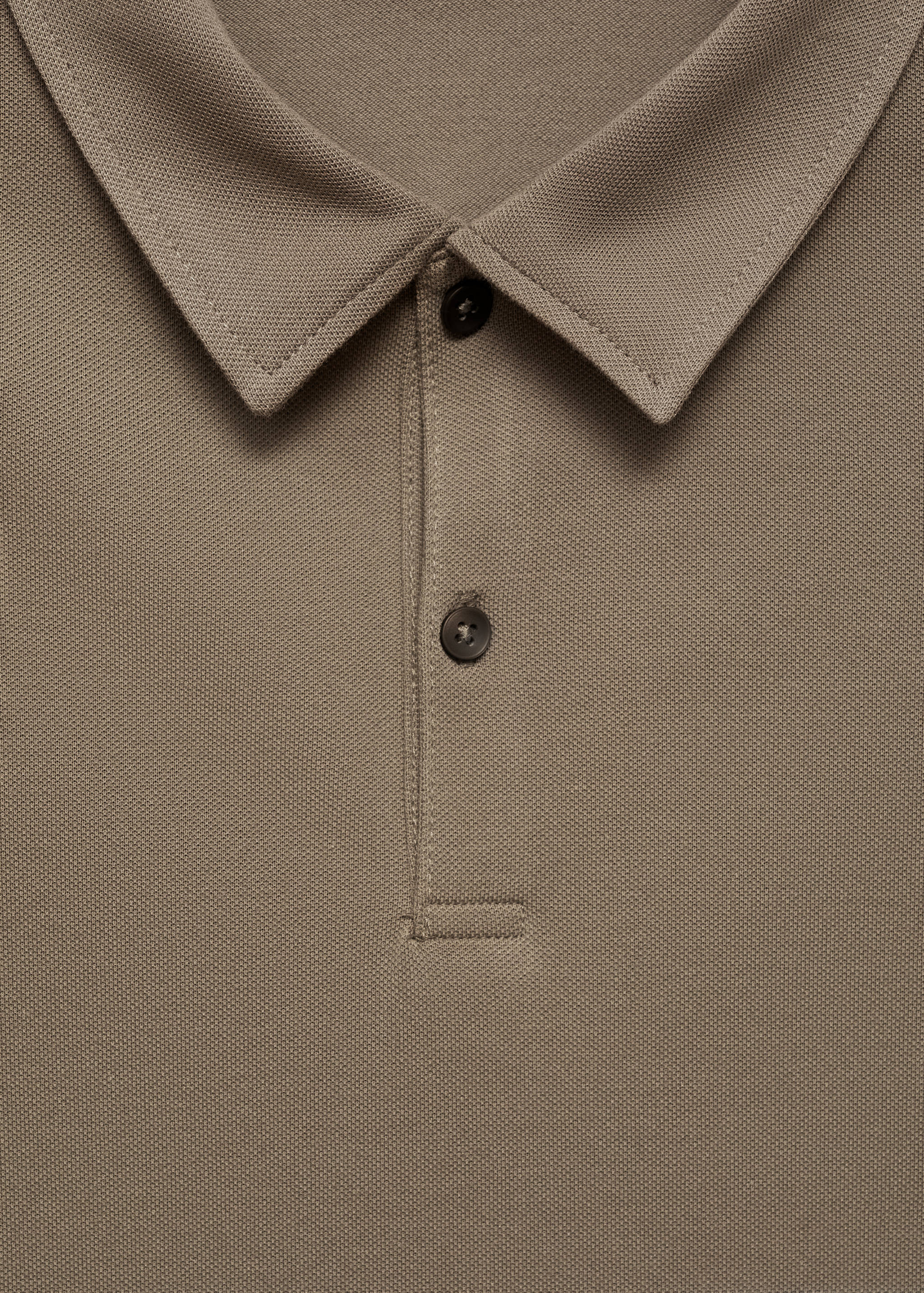 Slim-fit cotton piqué textured polo shirt - Details of the article 8