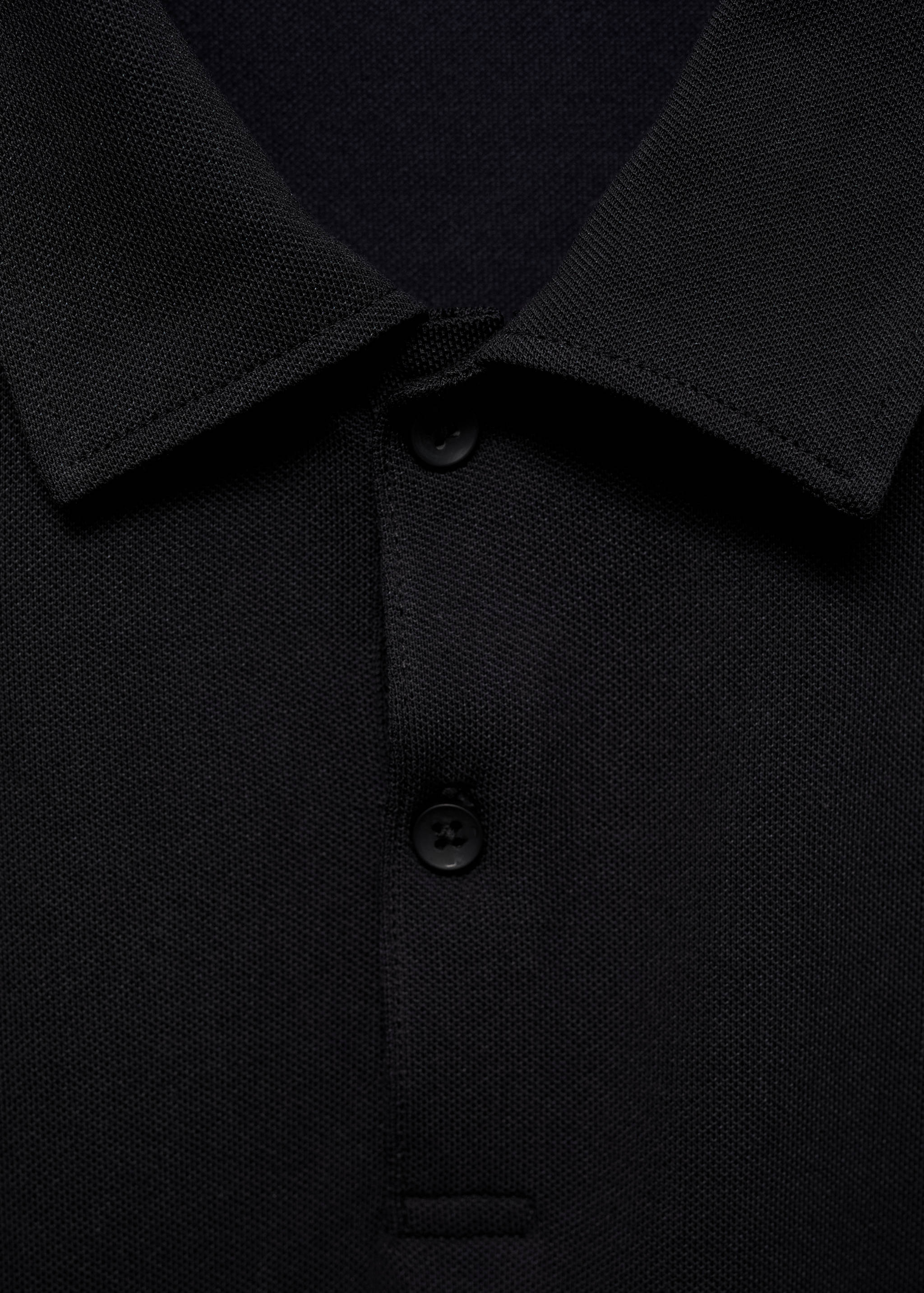 Slim-fit cotton piqué textured polo shirt - Details of the article 8