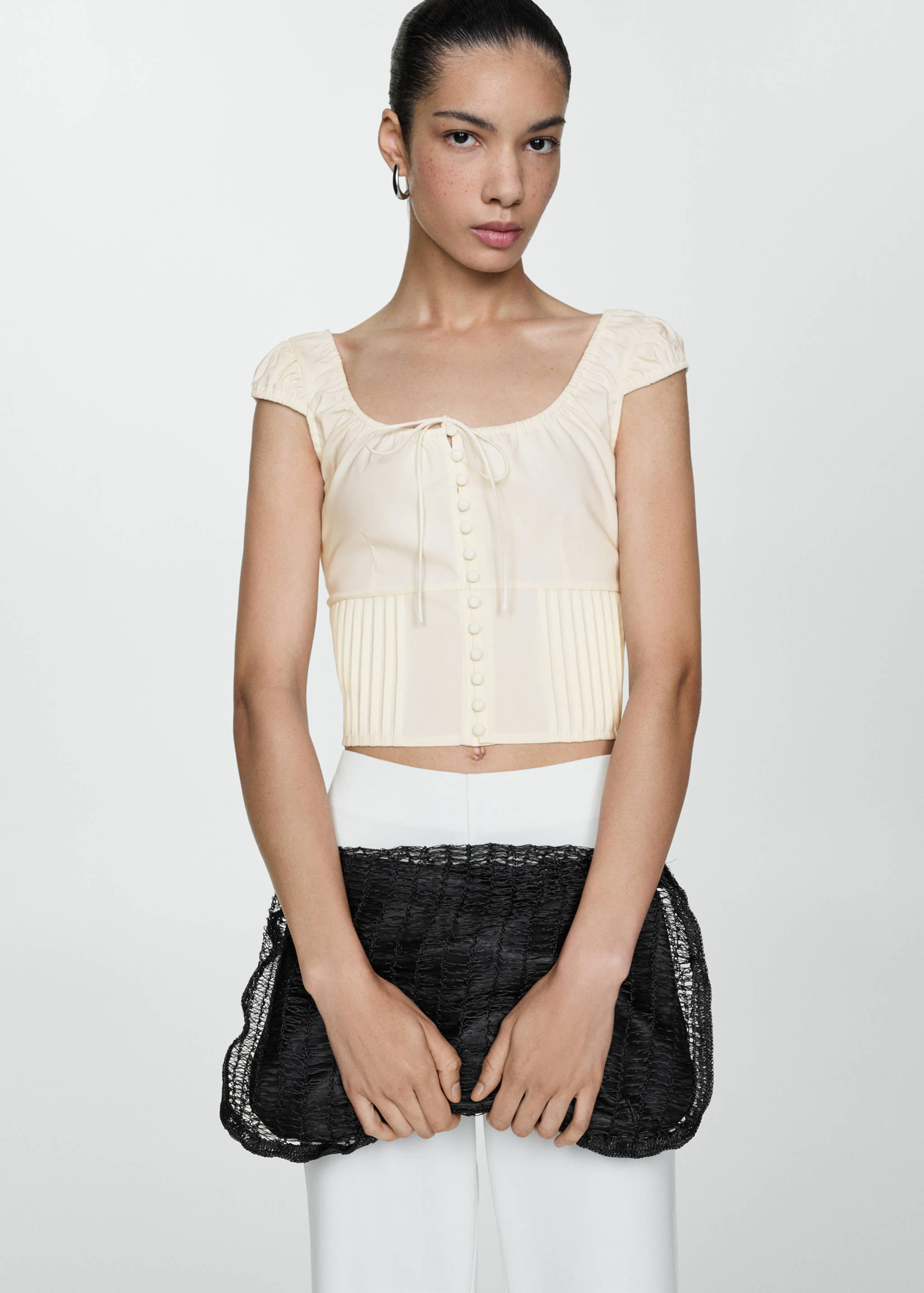 Buttoned crop top - Medium plane