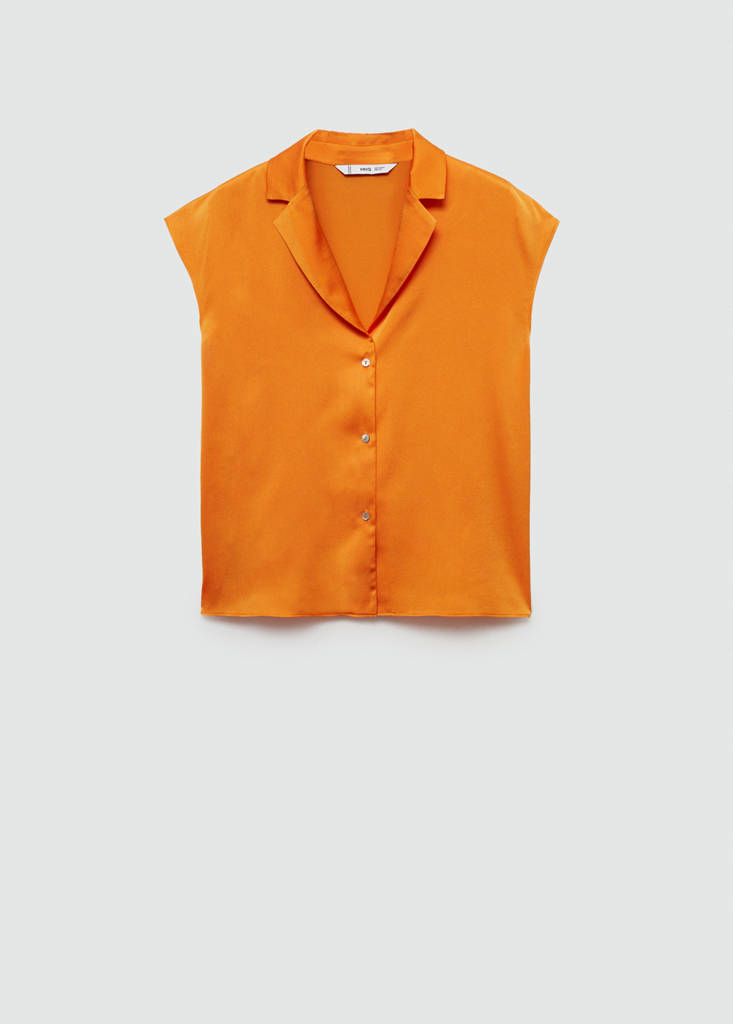 Satin finish flowy shirt — Orange
