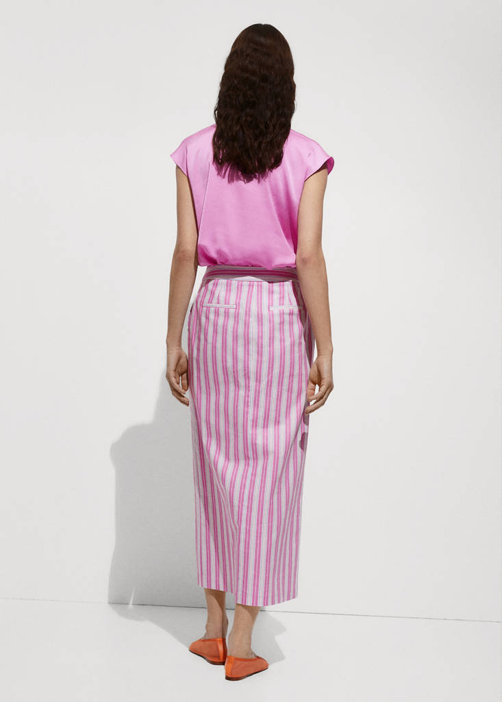 Satin finish flowy shirt — Pink