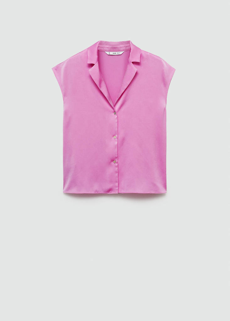 Satin finish flowy shirt — Pink