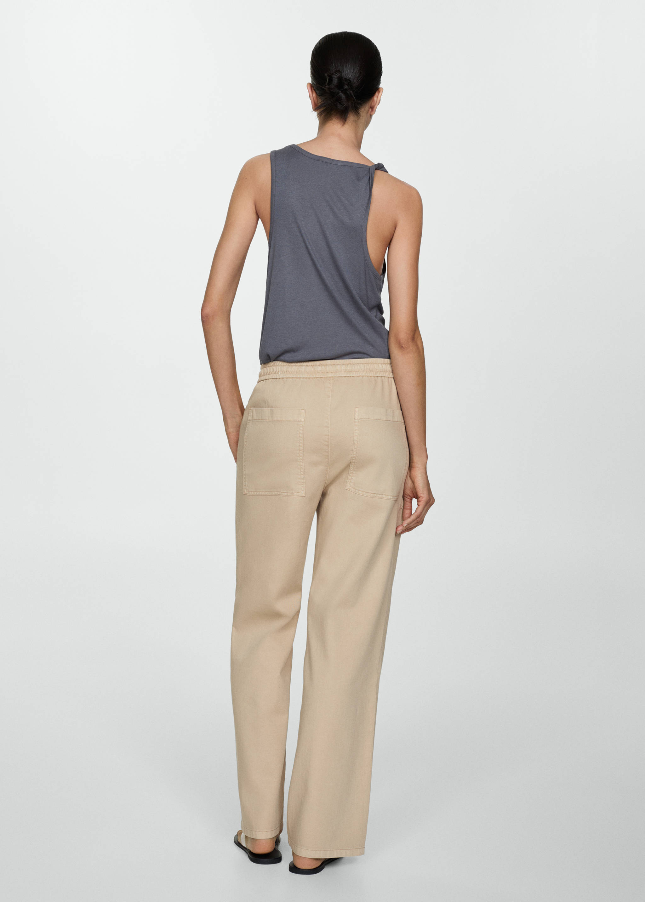 Elastic waist cotton trousers - Reverse of the article