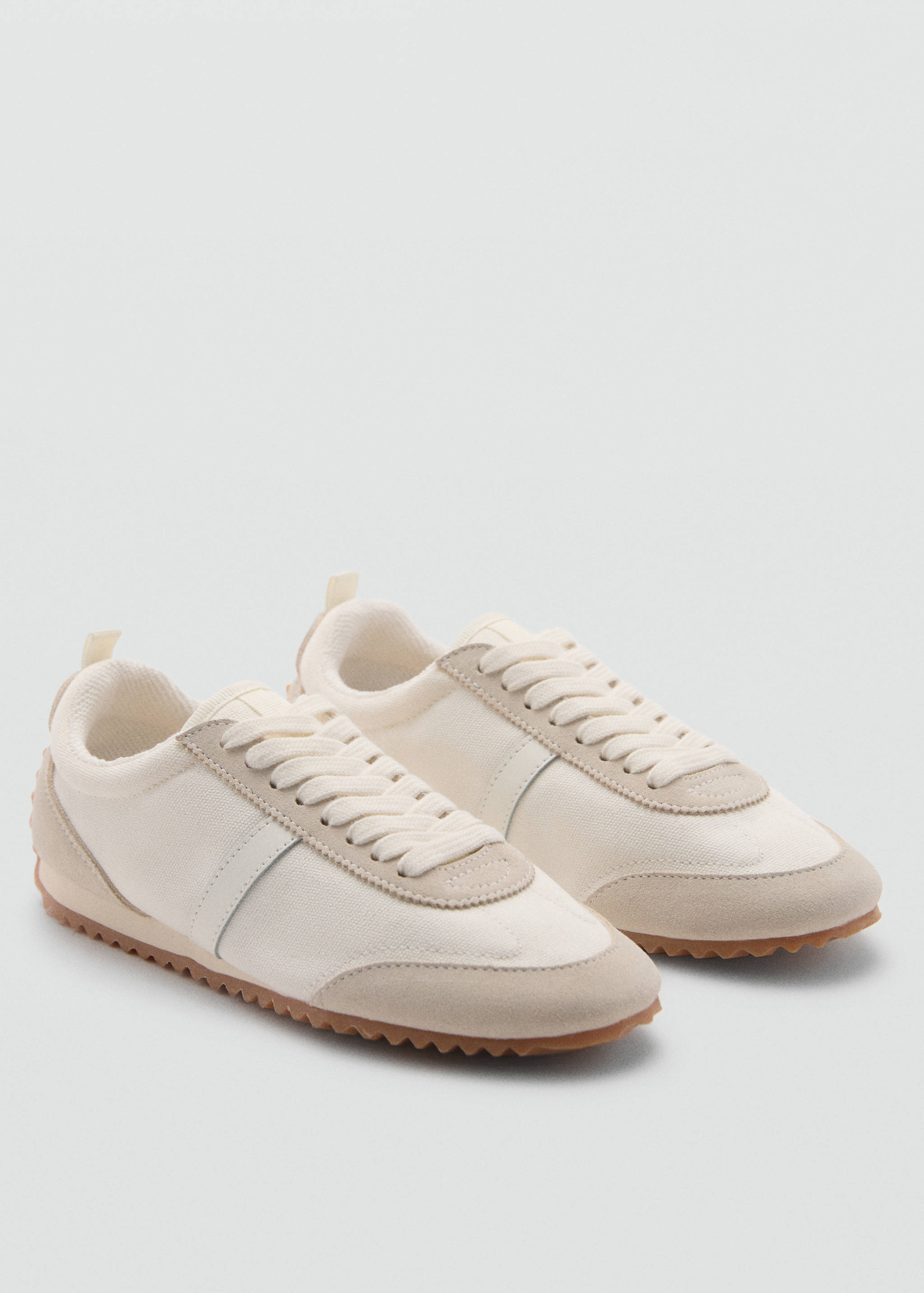 Canvas sneakers with leather panels - Medium plane