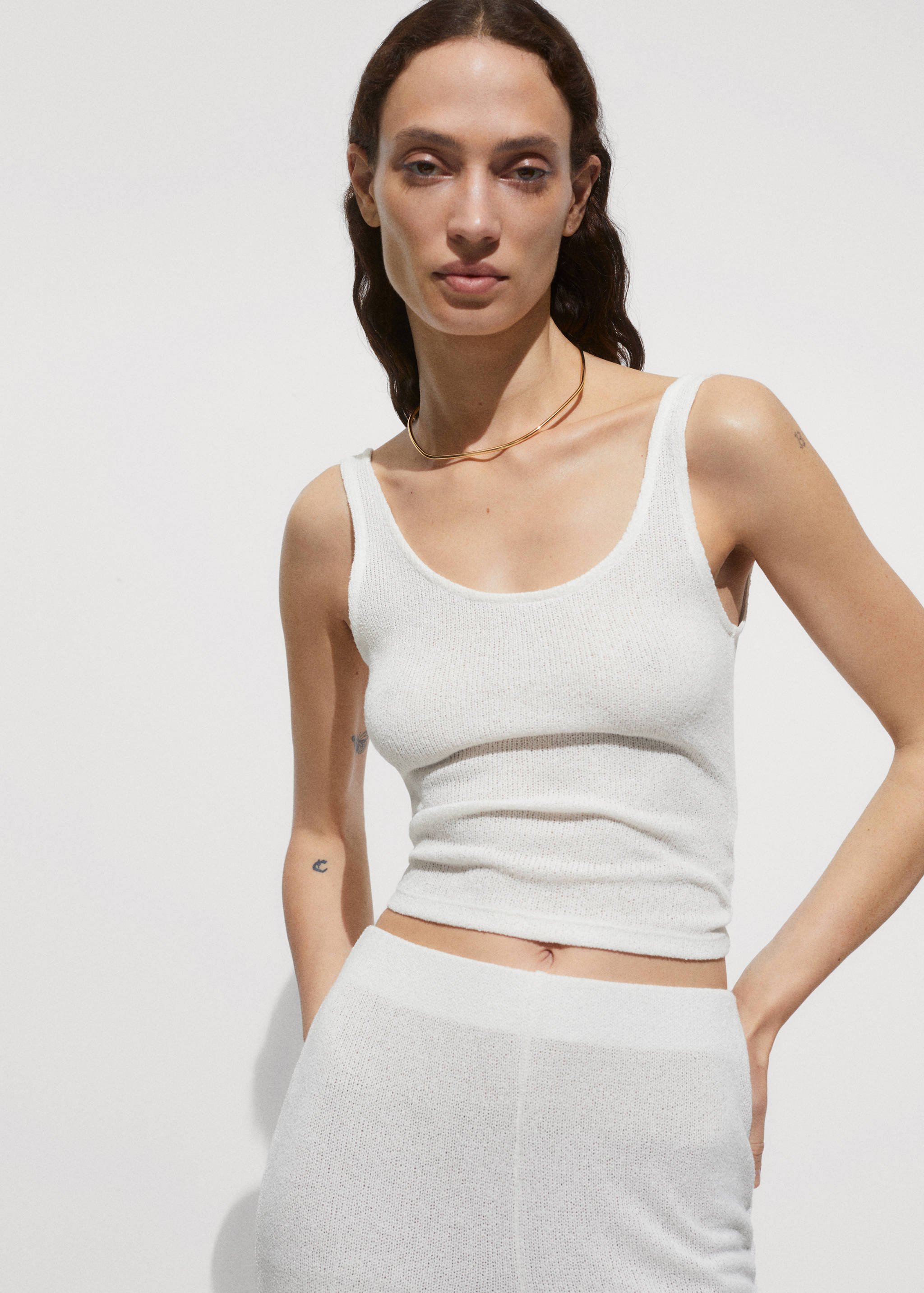 针织吊带上衣 - null