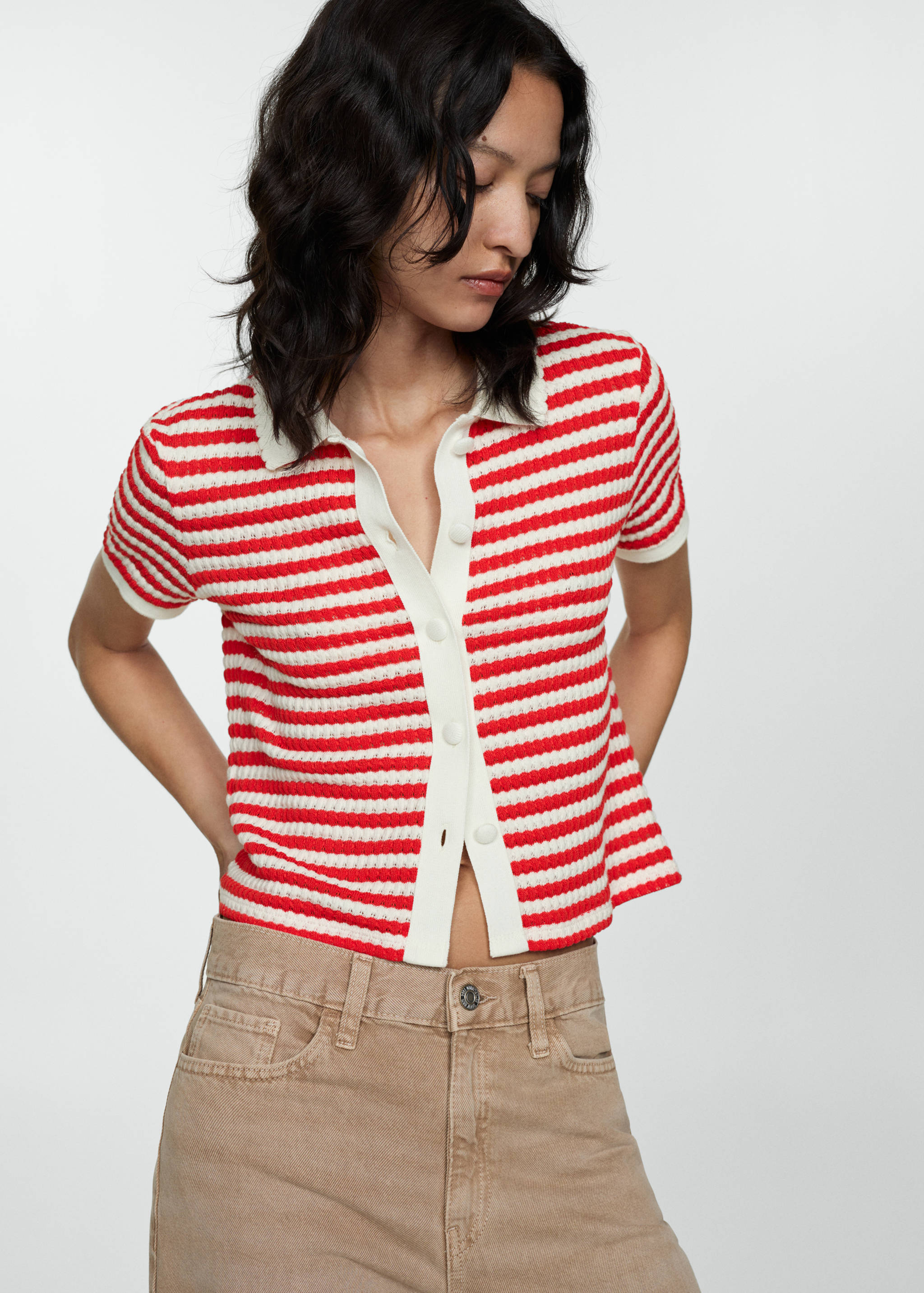 Combined knitted t-shirt - Details of the article 2