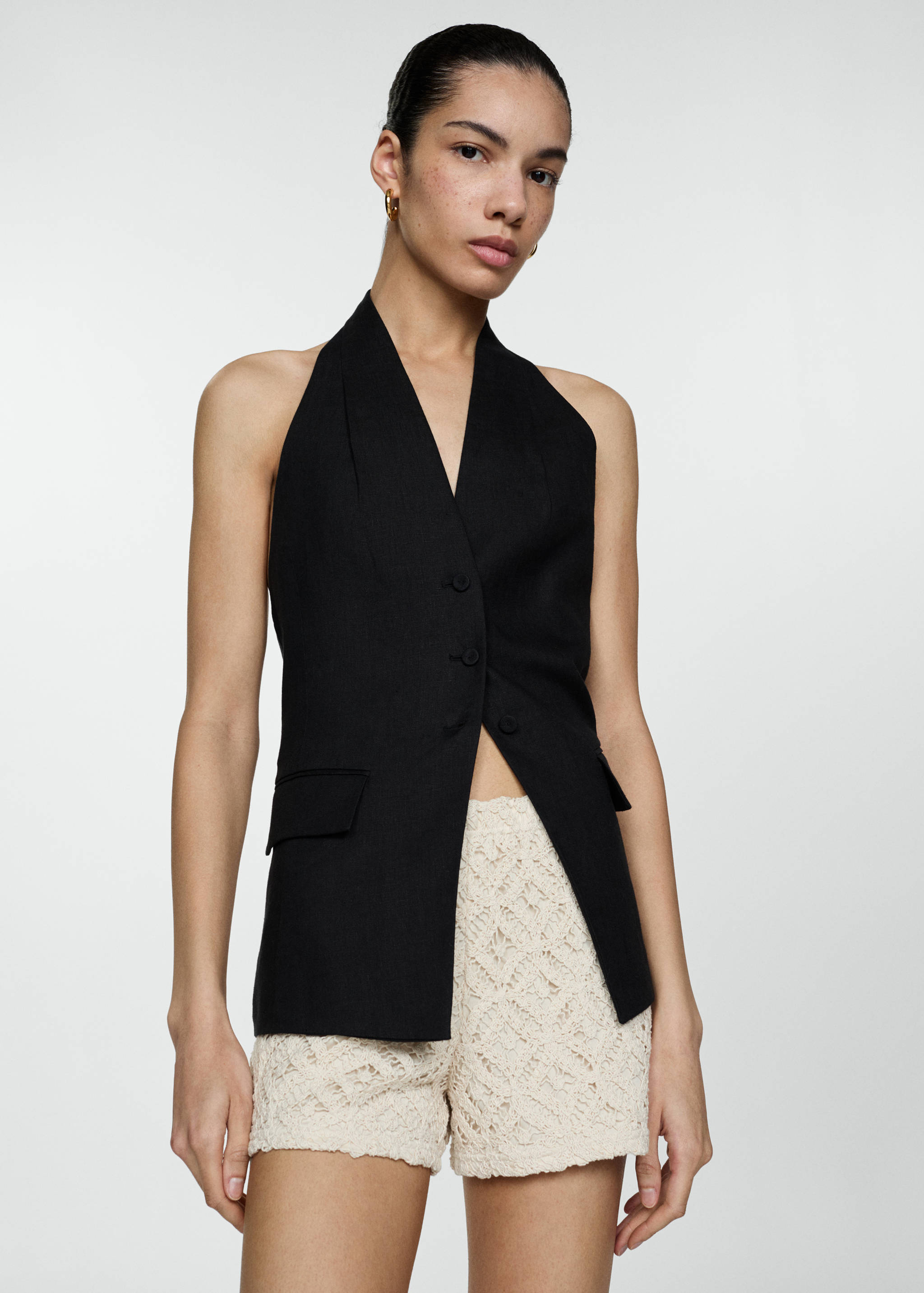 Crochet straight-fit shorts - Details of the article 2