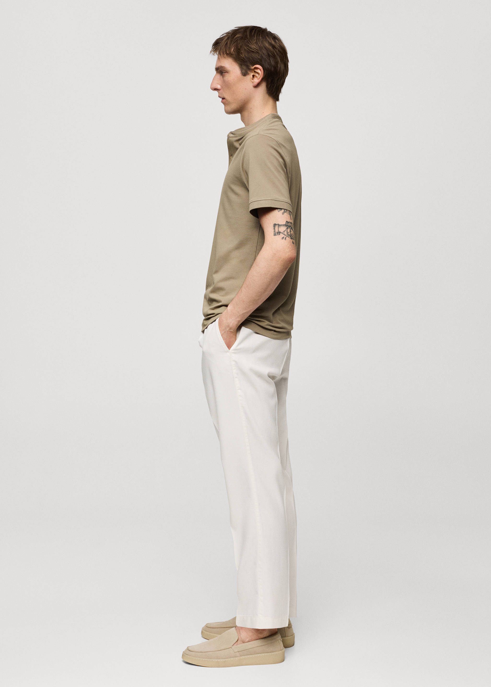 Cotton lyocell pleated pants - Details of the article 2
