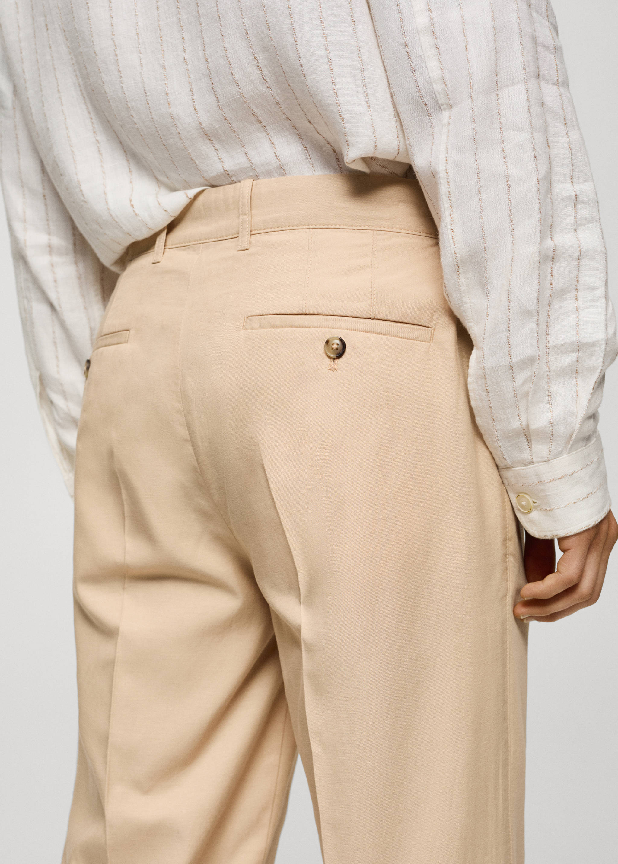 Cotton lyocell pleated pants - Details of the article 2