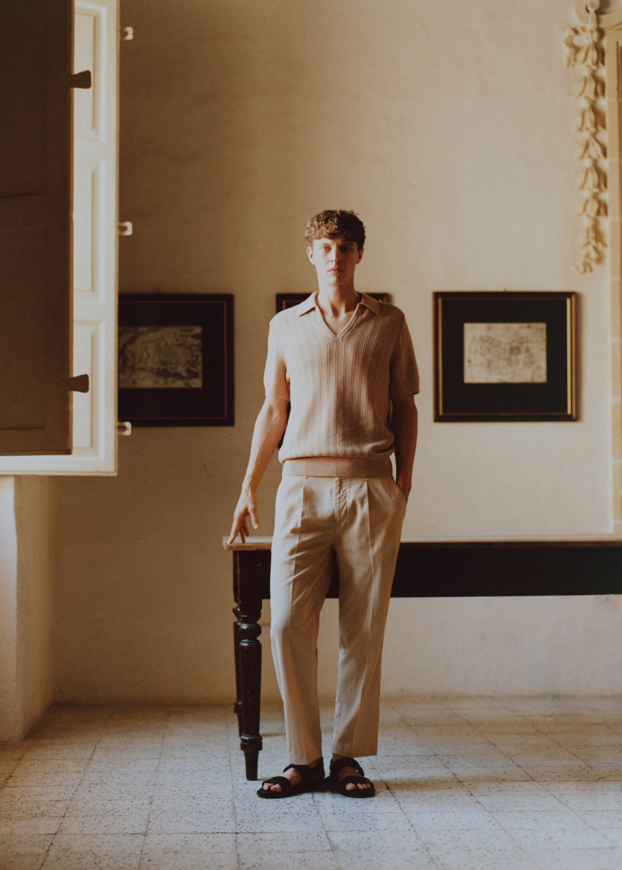 Cotton lyocell pleated pants - Details of the article 5