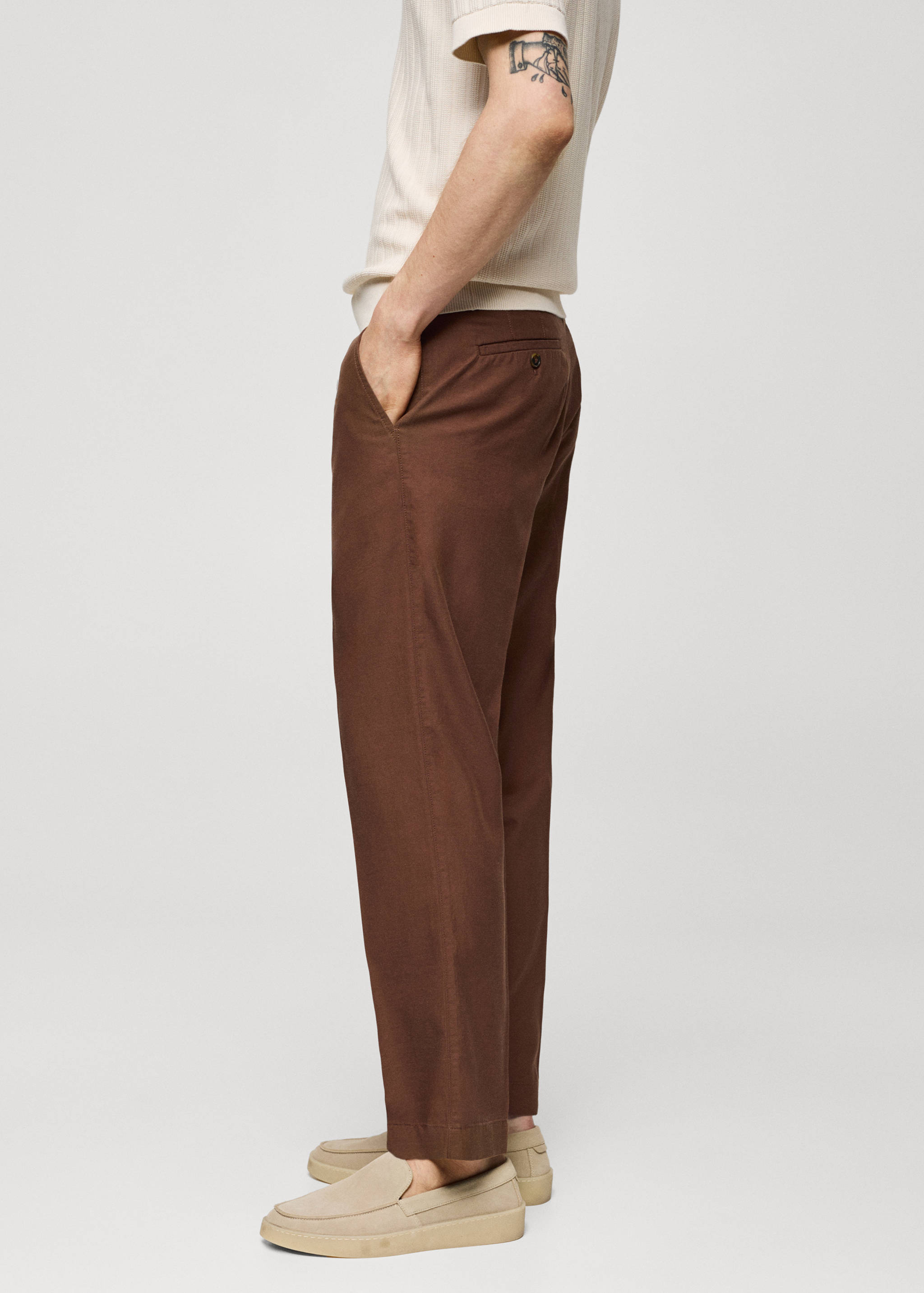 Cotton lyocell pleated trousers - Details of the article 6
