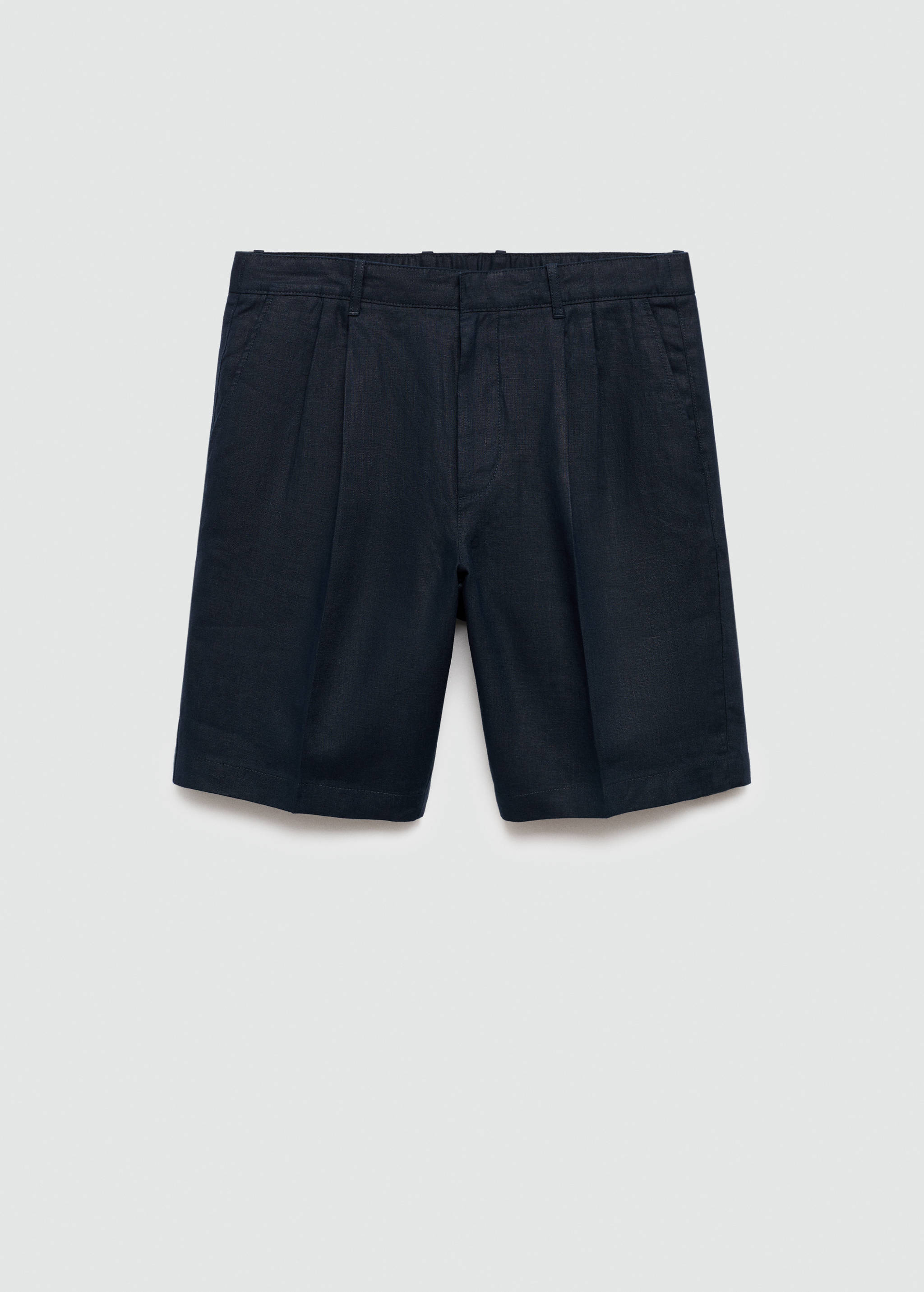 100% linen bermuda shorts with pleats - Article without model