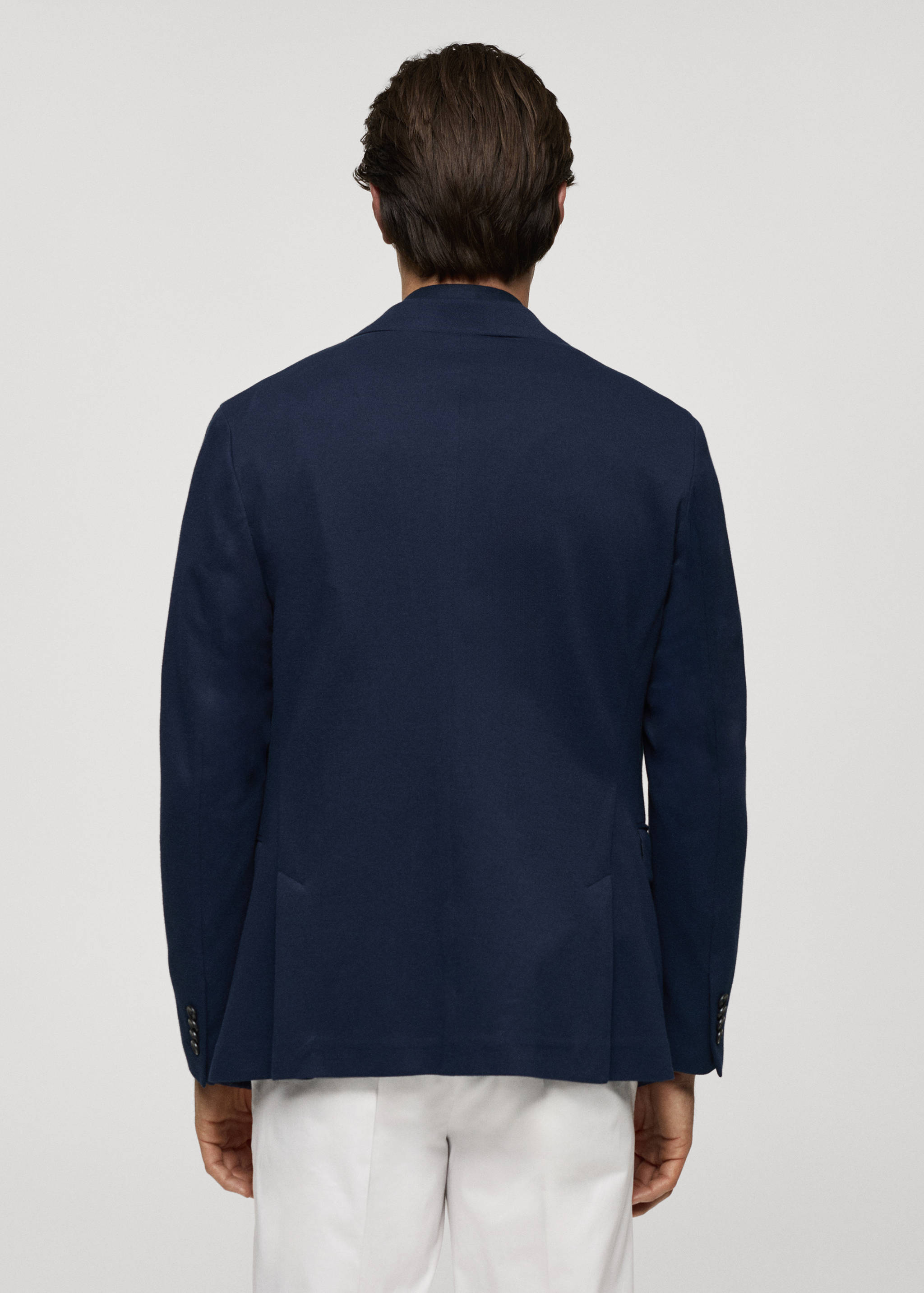 Structured slim fit cotton blazer - Reverse of the article