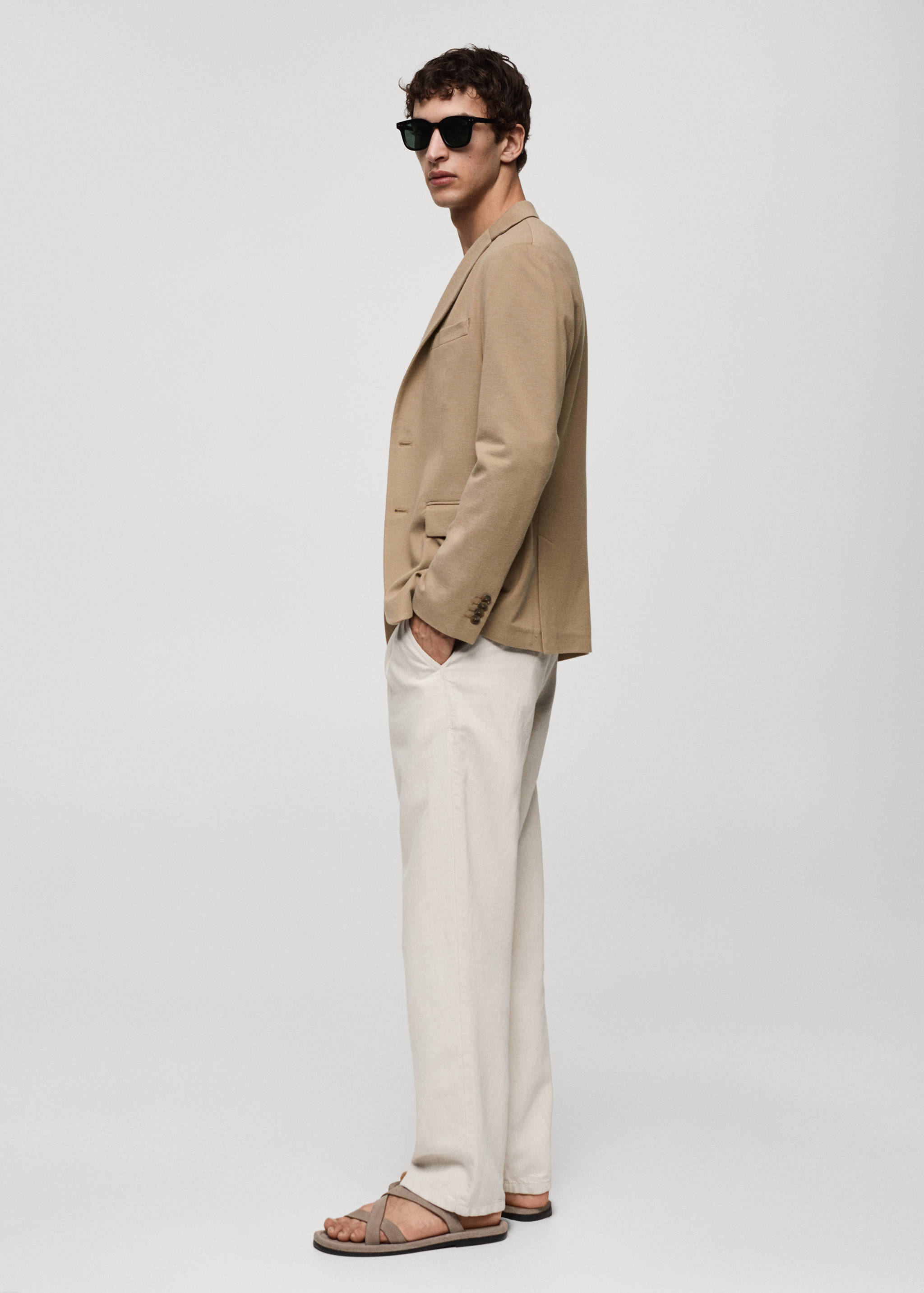 Slim fit microstructure blazer - Details of the article 2