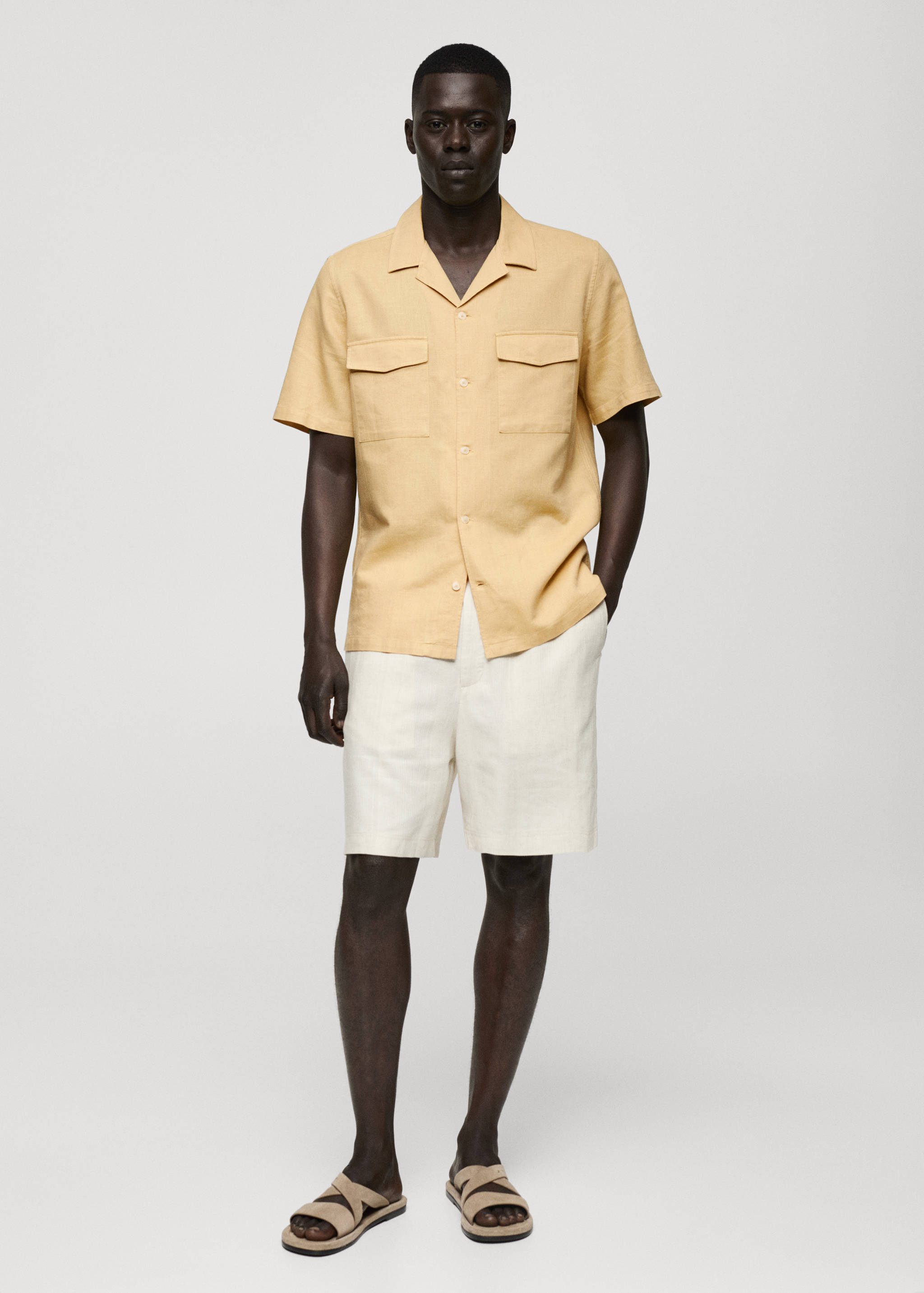 Regular-fit linen cotton shirt - General plane